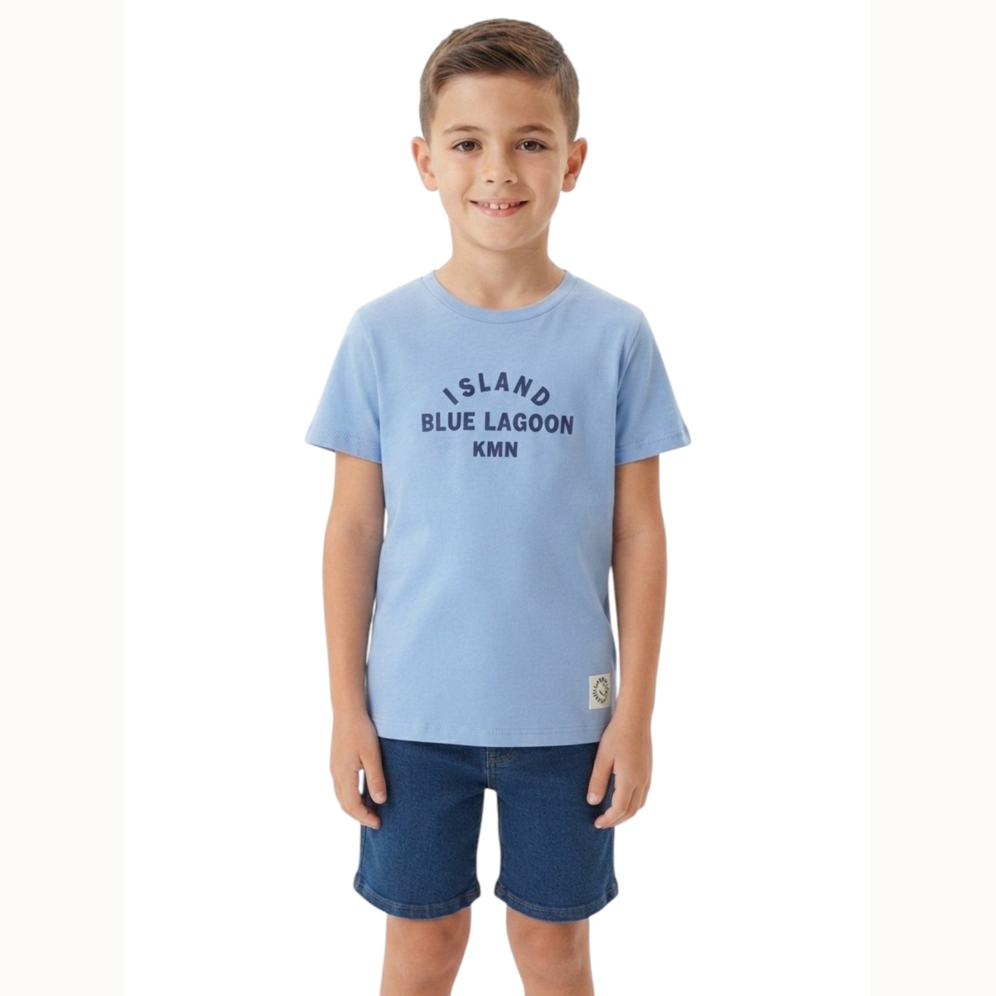 Kids Boy's Printed Top,Dusty Blue