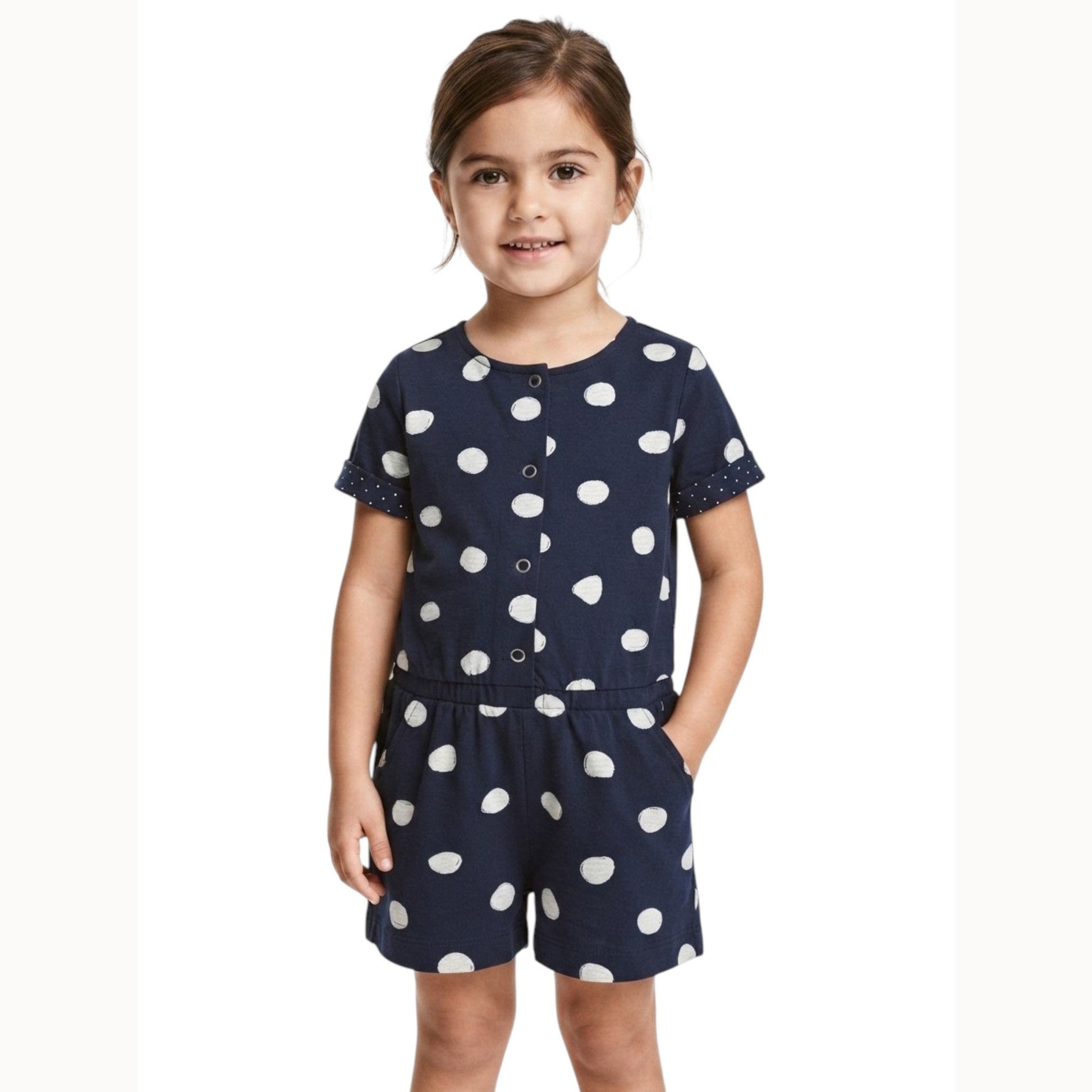 Kids Girl's Printed Jumpsuits,Navy