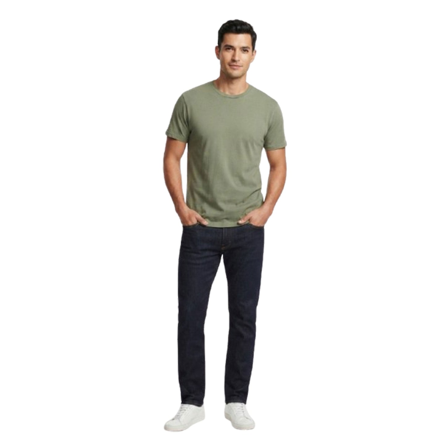 Men's Plain Solid Top,Olive