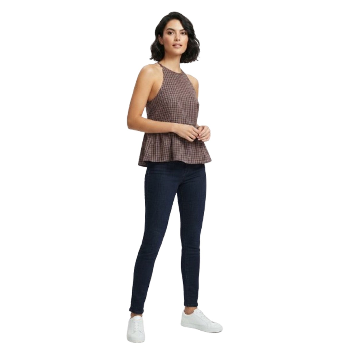 Women's Plaid Top,Multi