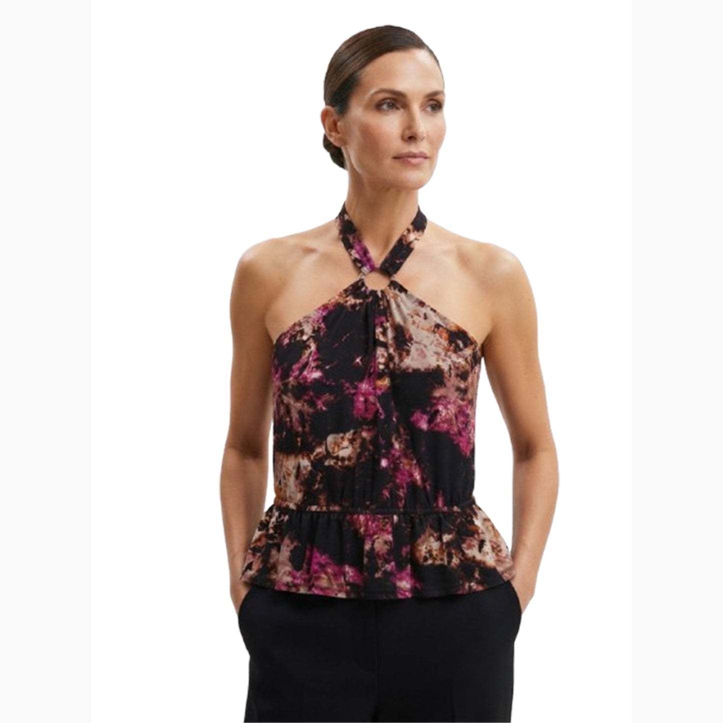 Women's Printed Open Back Top,Multi