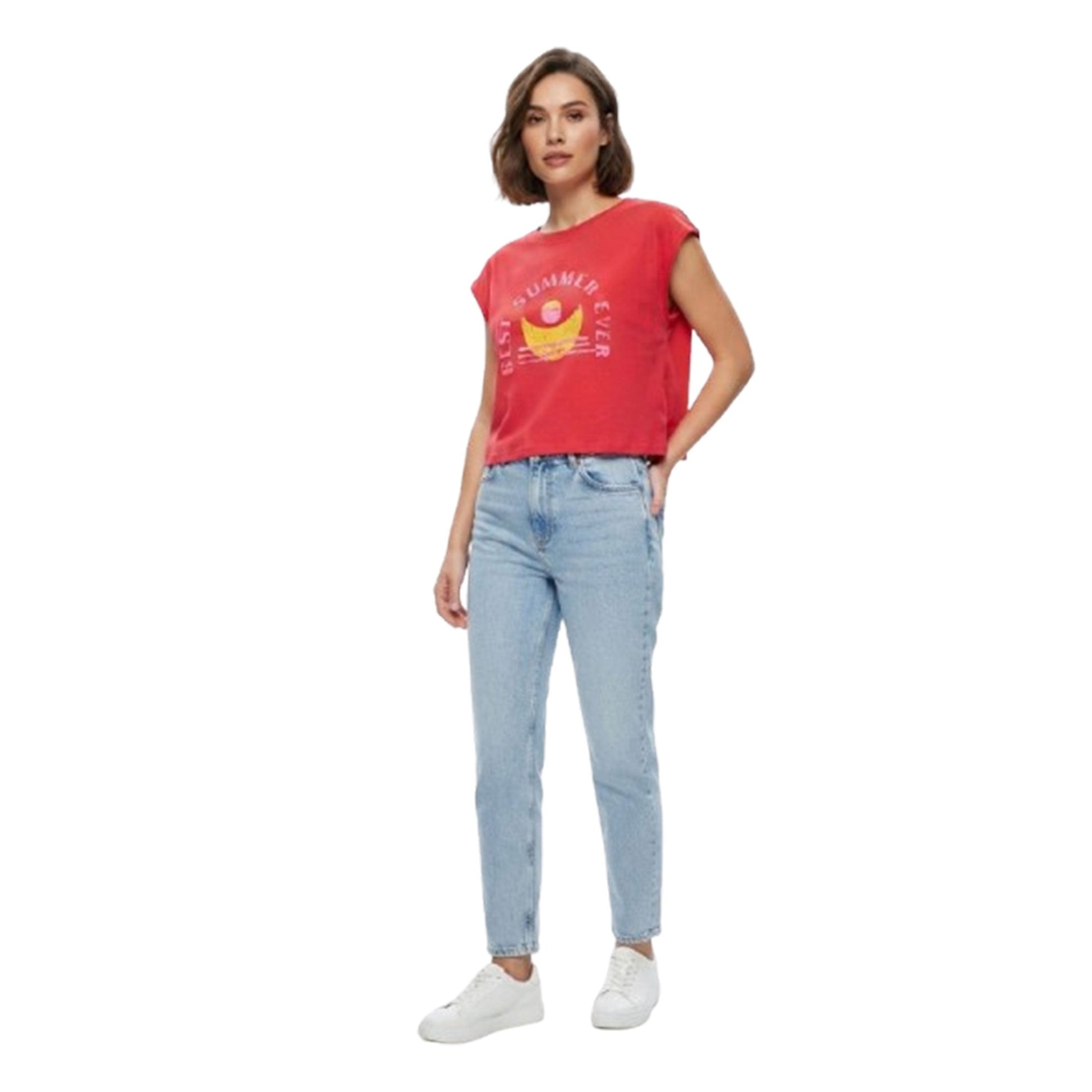 Women's Printed Top,Red