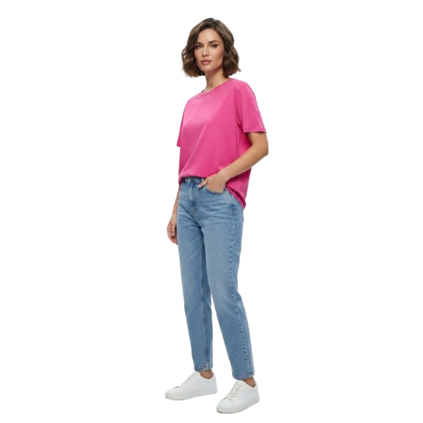Women's Plain Solid Top,Hot Pink