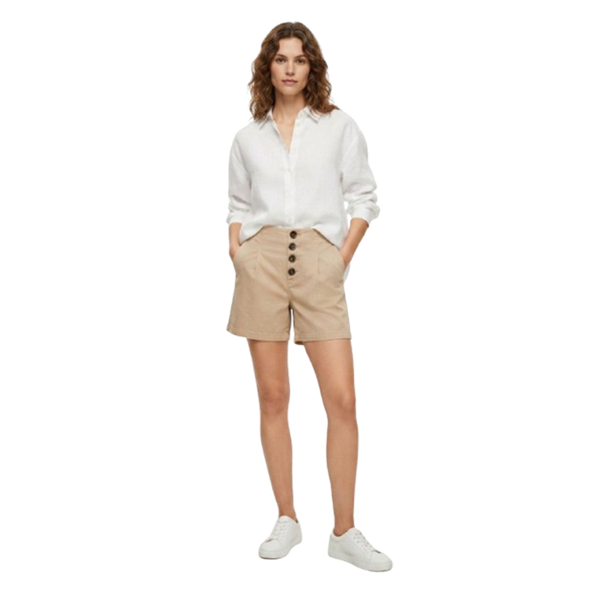 Women's Plain Solid Short,Dark Beige