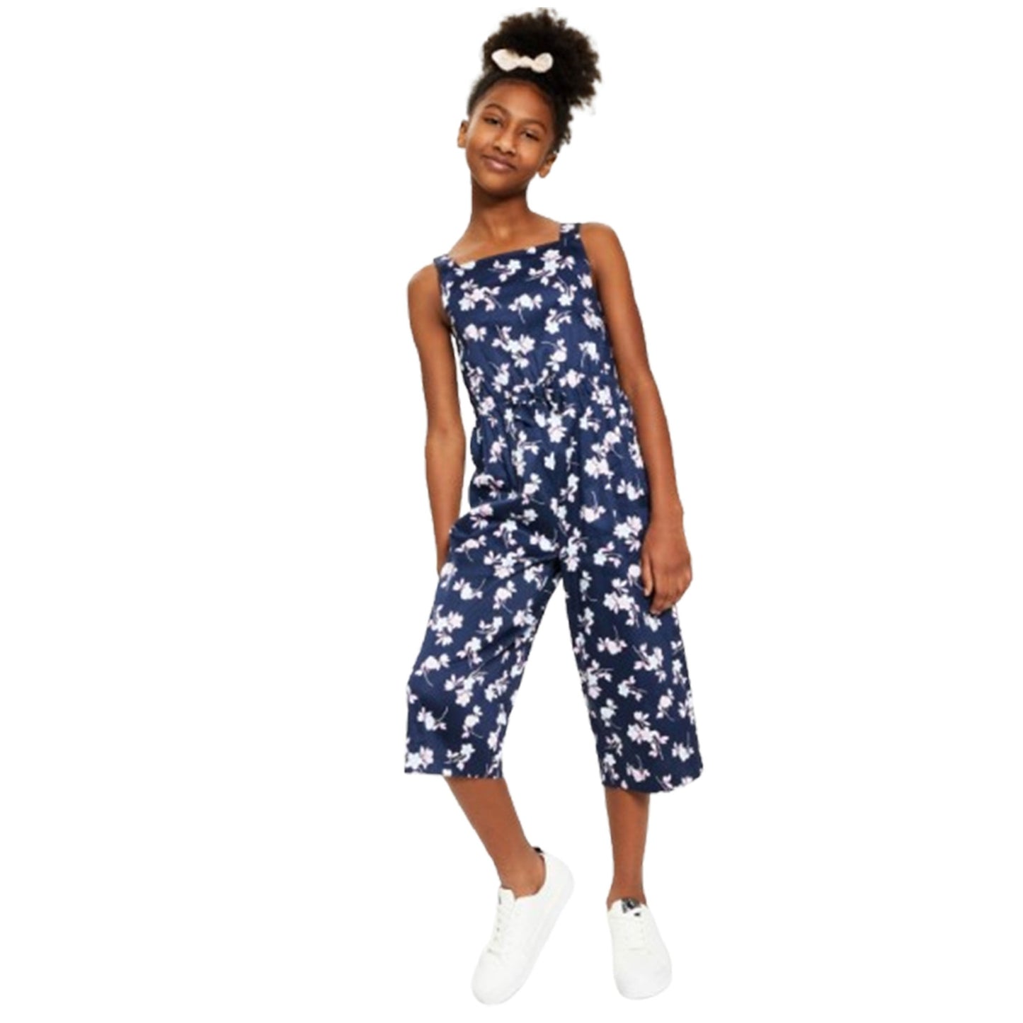 Kids Girl's Floral Printed Jumpsuits,Navy