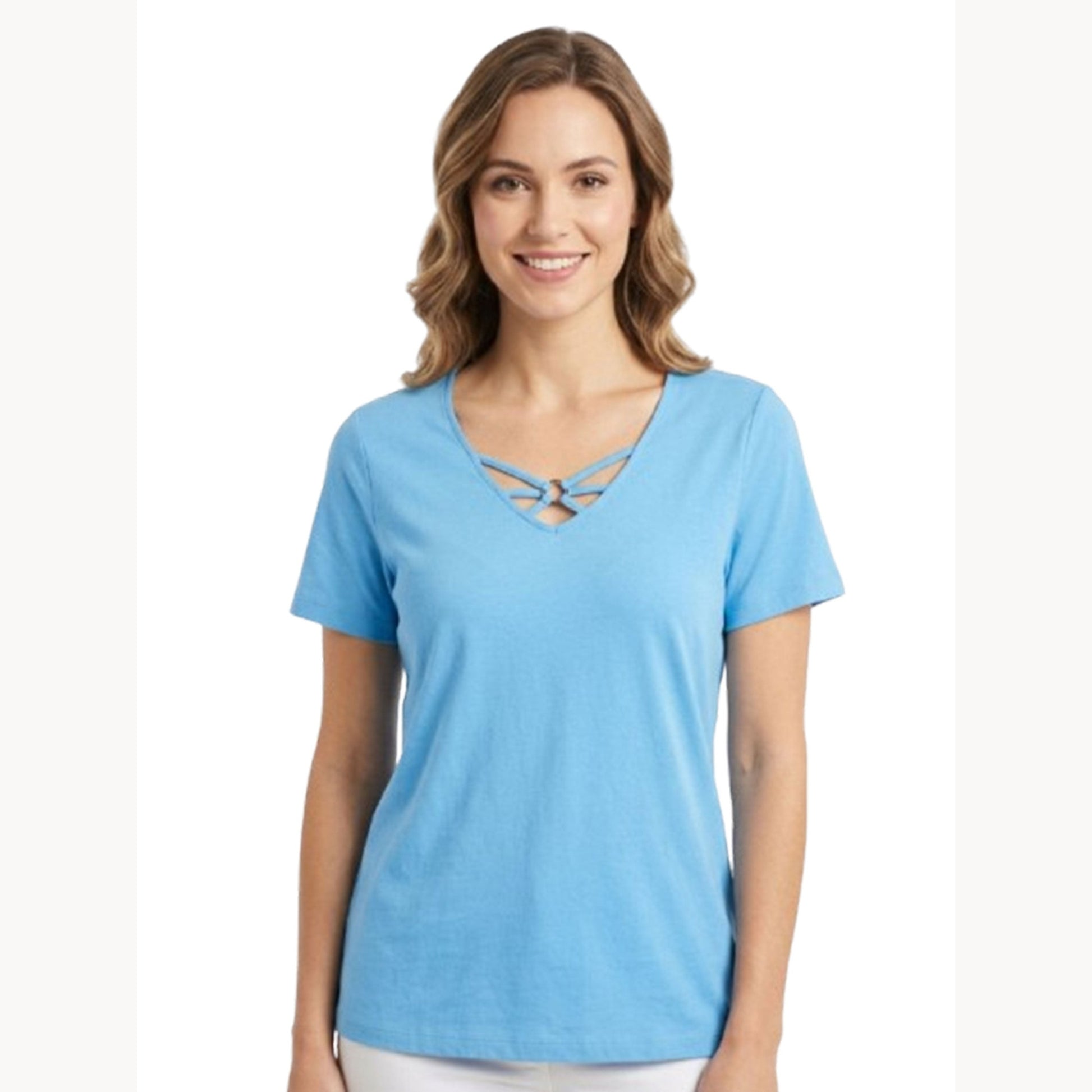 Women's Plain Solid Top,Turquoise