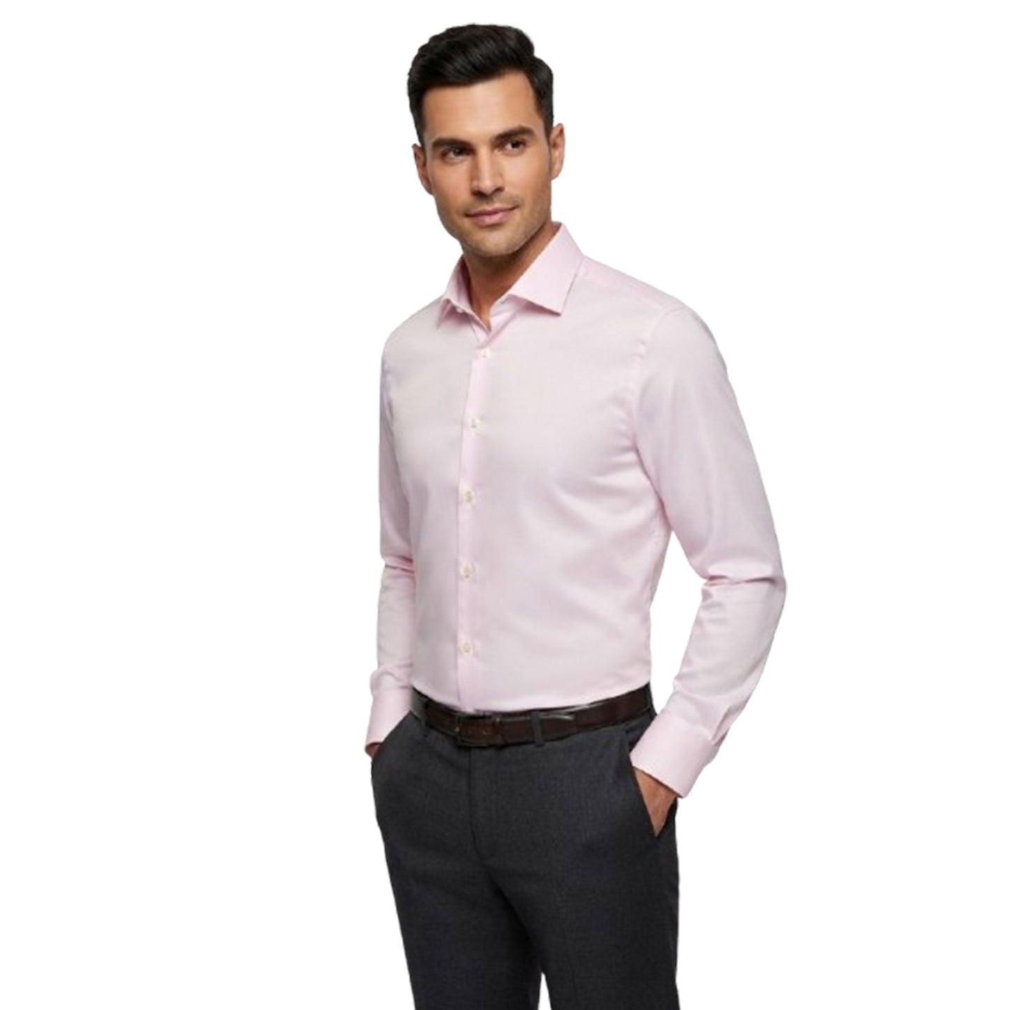 Men's Plain Solid Dress Shirt,Light Pink