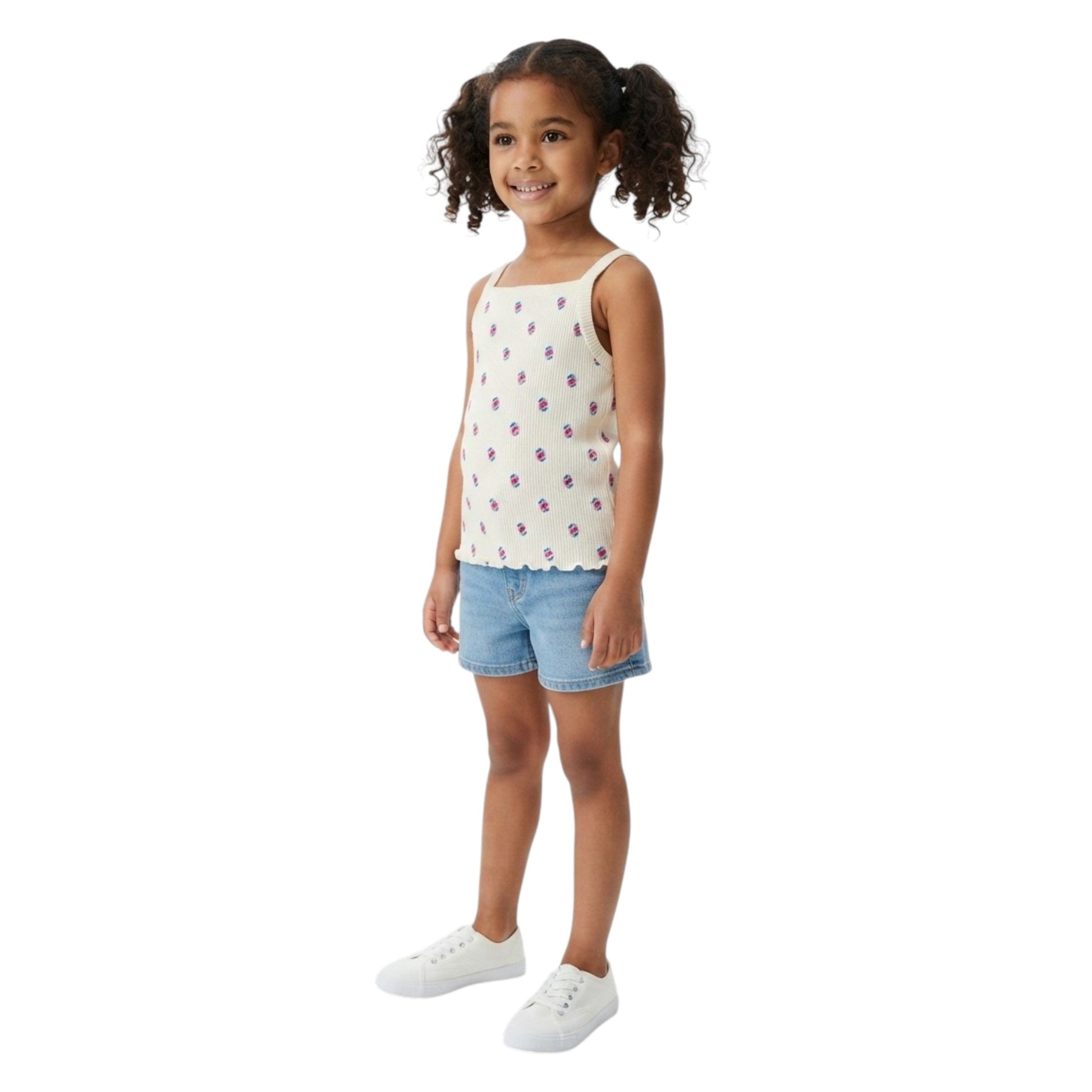 Kids Girl's Floral Printed Top,White