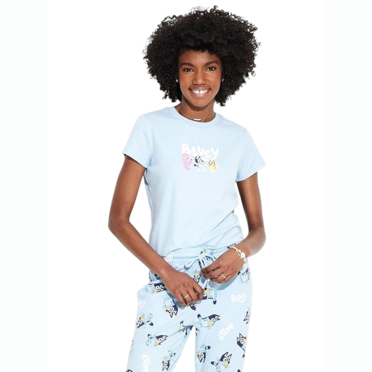 Women's Printed Sleepwear Top,Light Blue