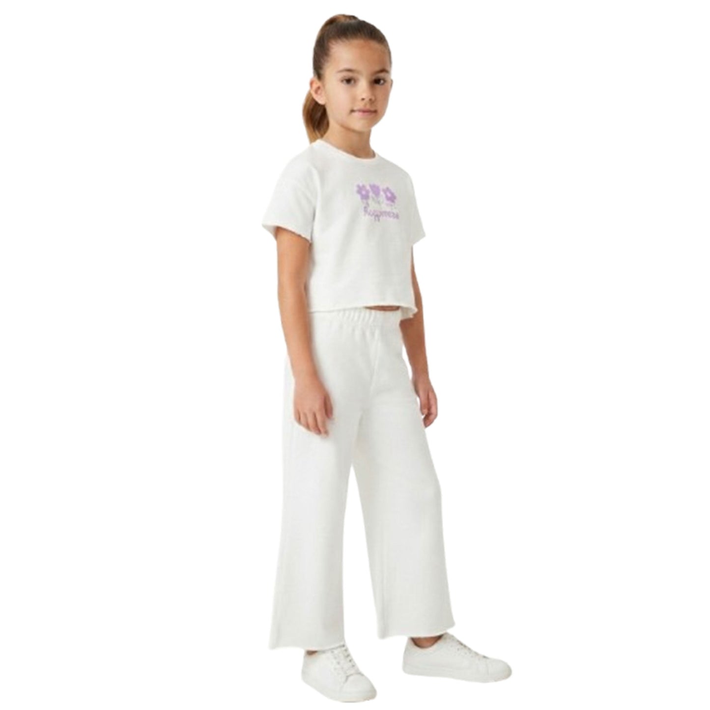 Kids Girl's Plain Set,White