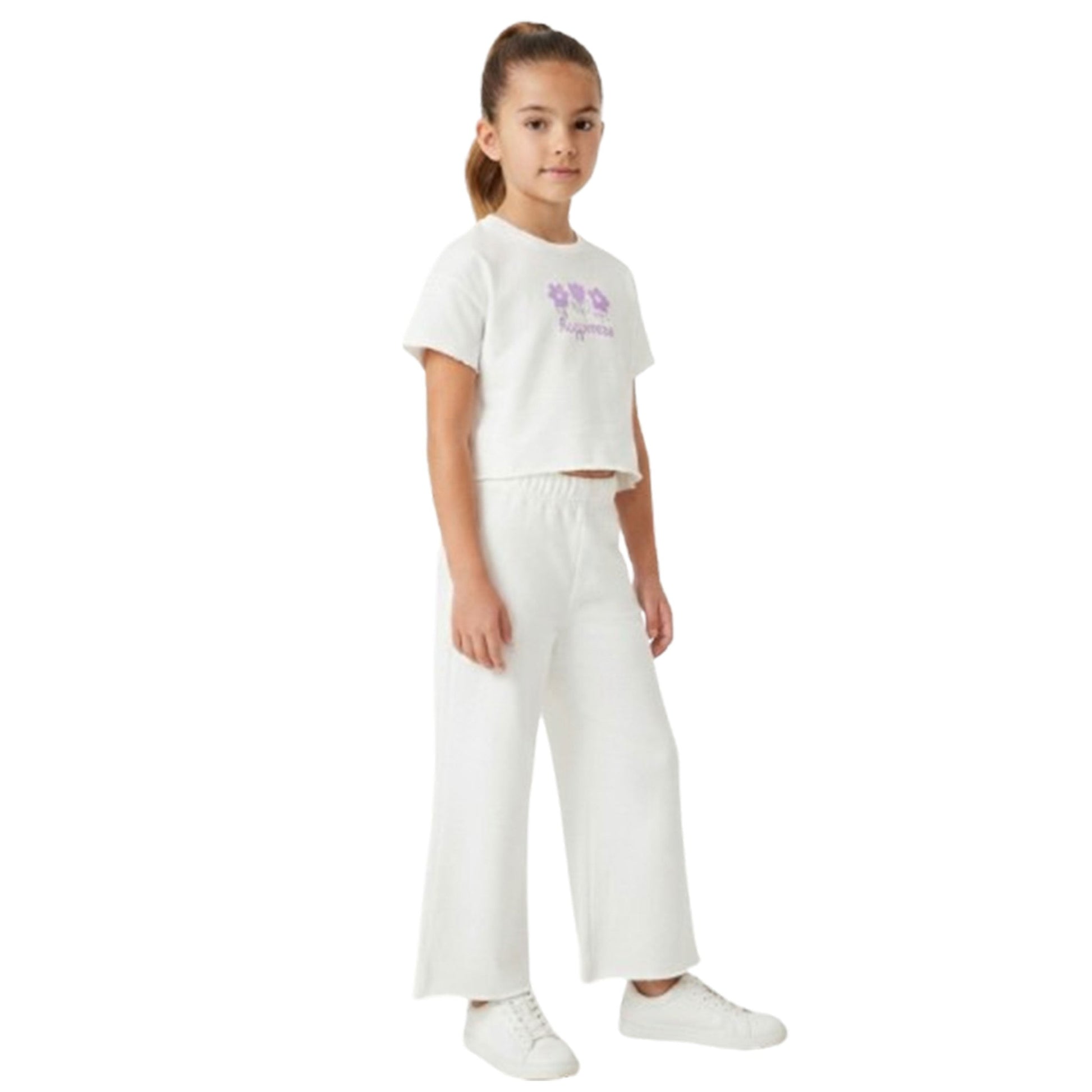 Kids Girl's Plain Set,White