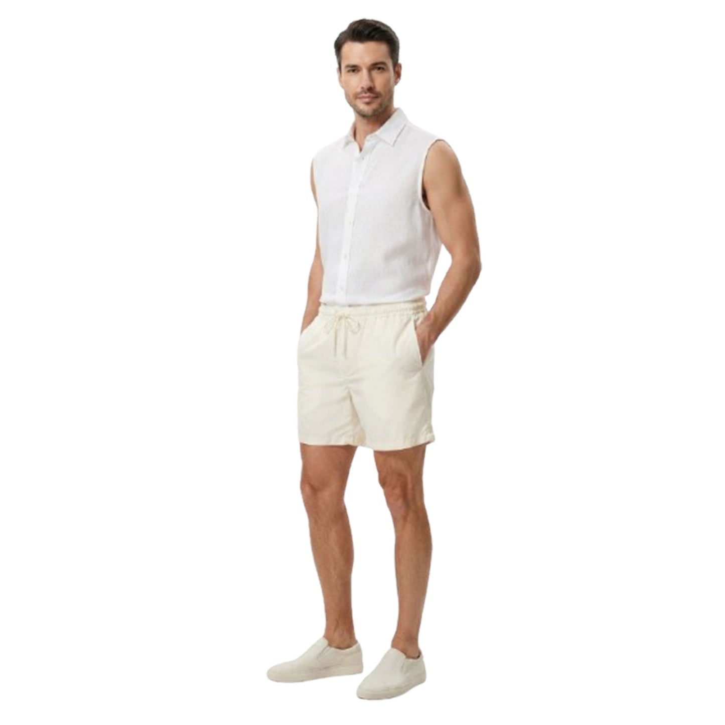 Men'e Plain Solid Short,Off White