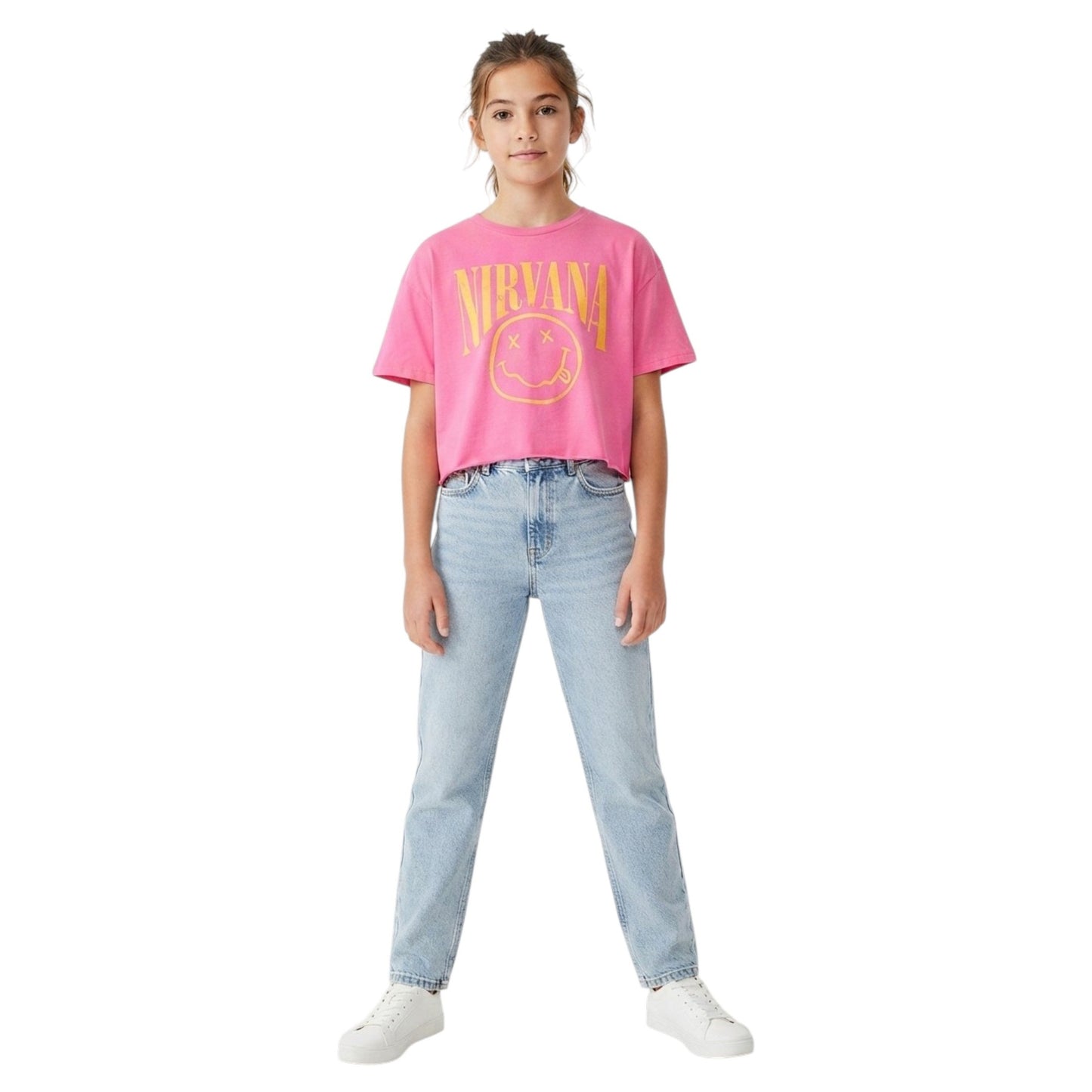 Kids Girl's Printed Top,Hot Pink