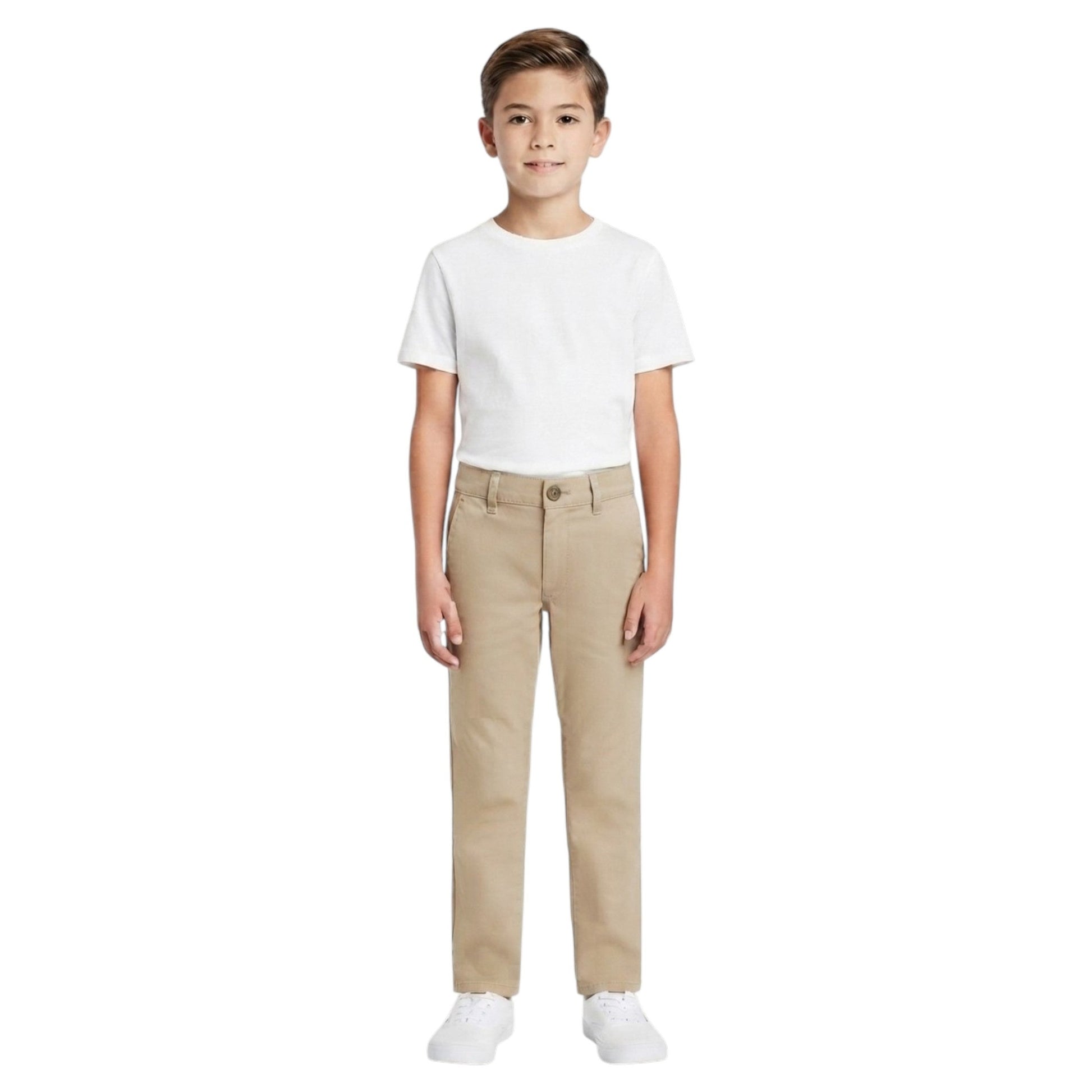 Kids Boy's Plain Solid Pant,Beige