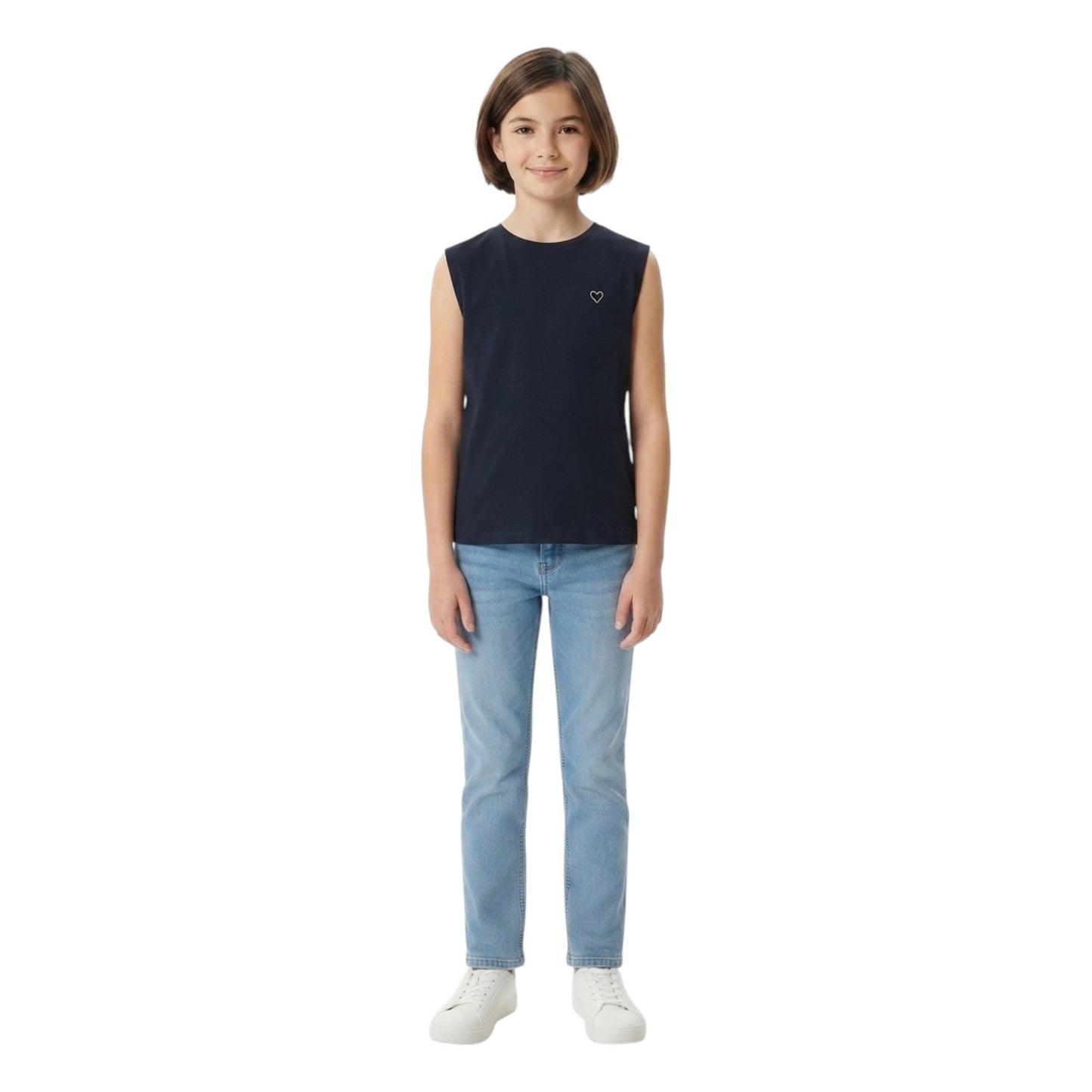 Kids Girl's Plain Solid Top,Navy