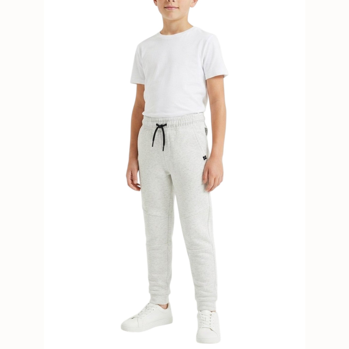 Kids Boy's Plain Solid Pant,Light Grey