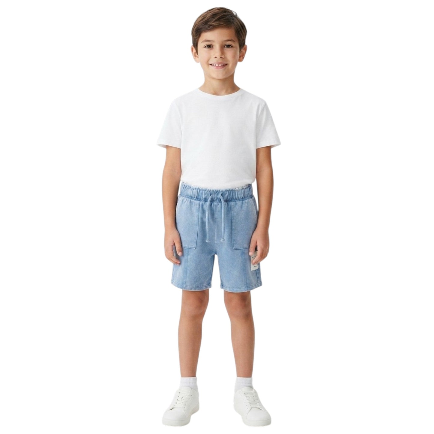 Kids Boy's Plain Solid Short,Dusty Blue