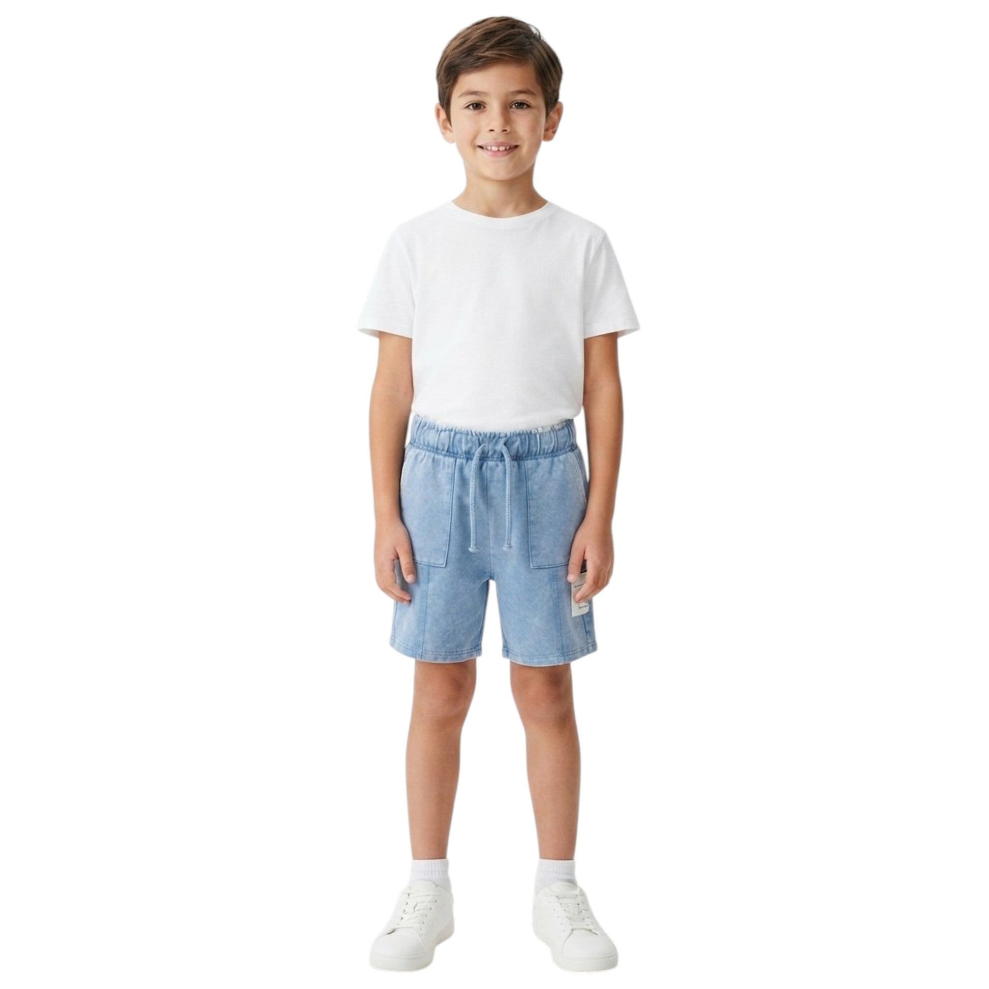Kids Boy's Plain Solid Short,Dusty Blue