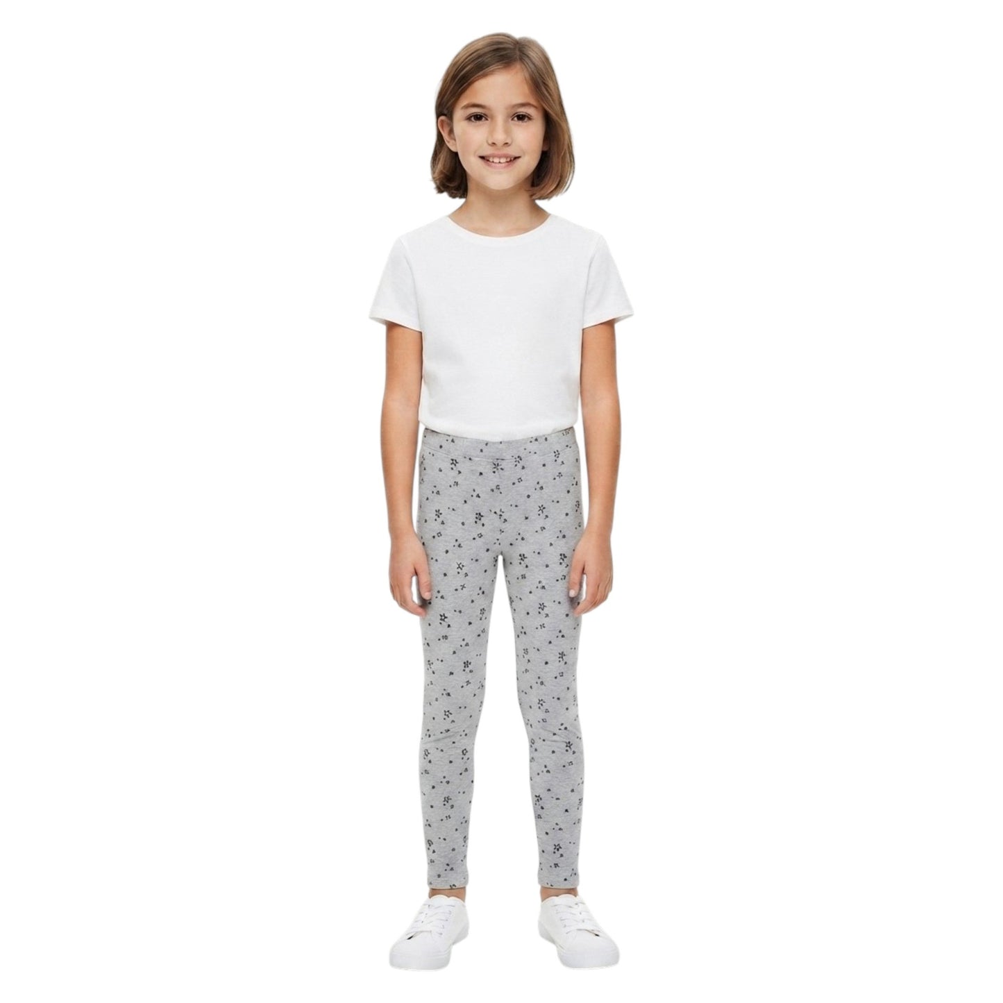 Kids Girl's Printed Pant,Light Grey