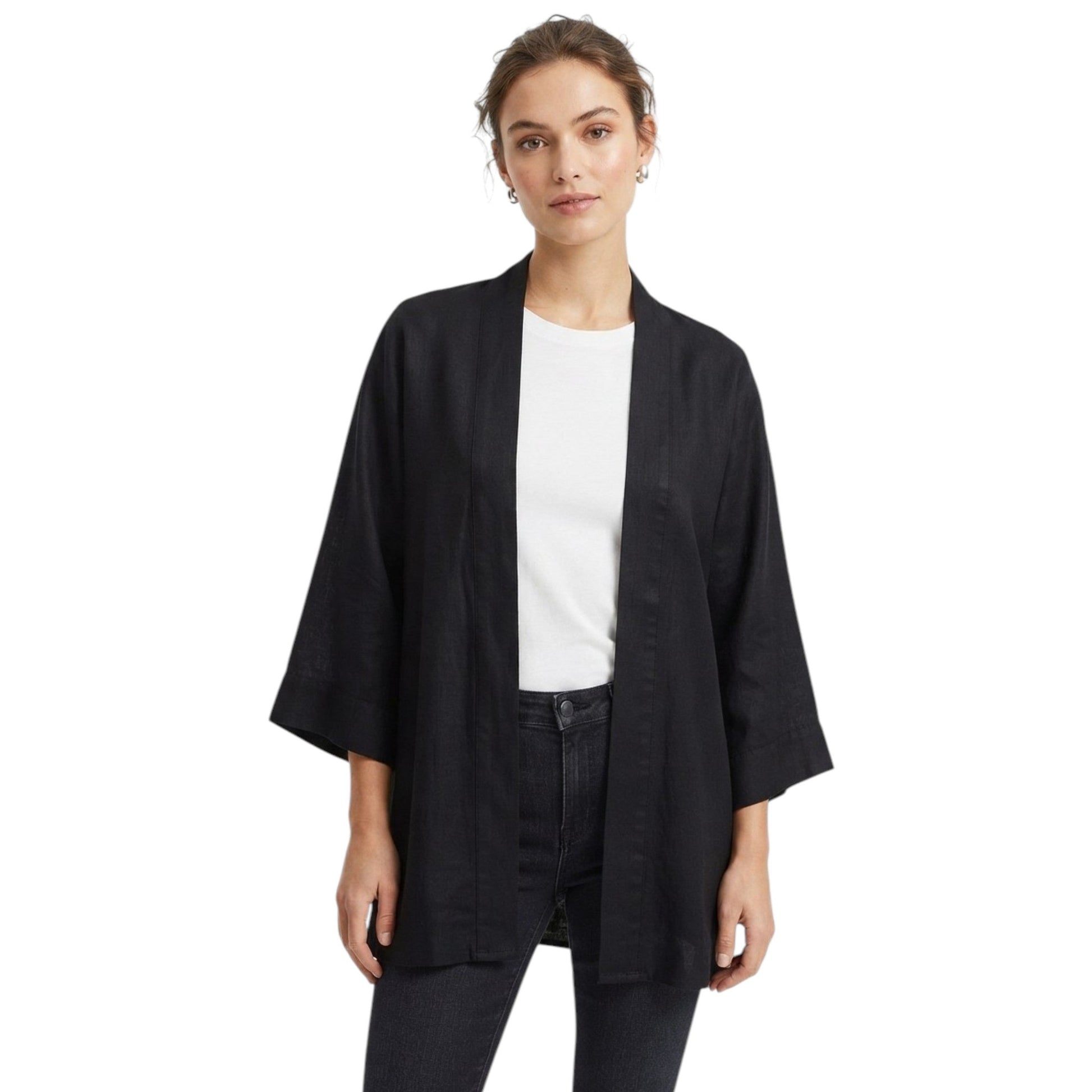 Women's Plain Solid Cardigan,Black