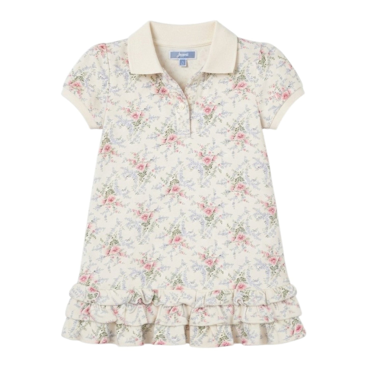 Kids Girl's Floral Printed Dress,White