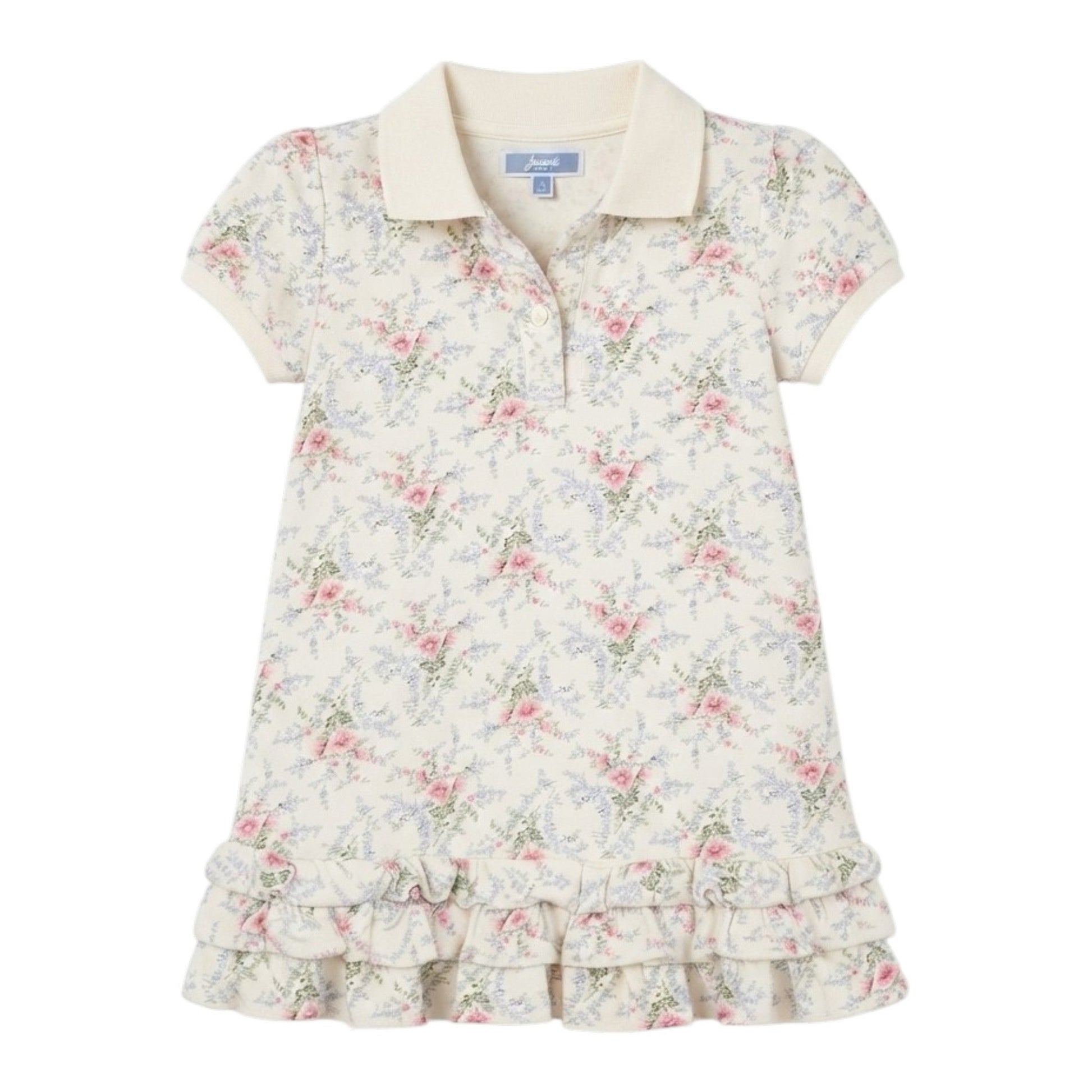 Kids Girl's Floral Printed Dress,White