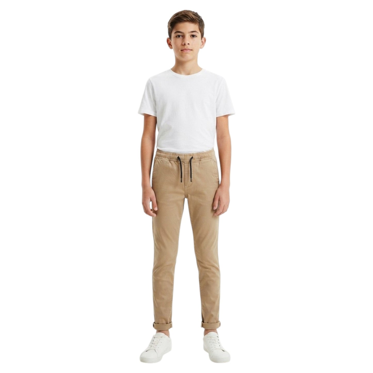 Kids Boy's Plain Solid Pant,Dark Beige