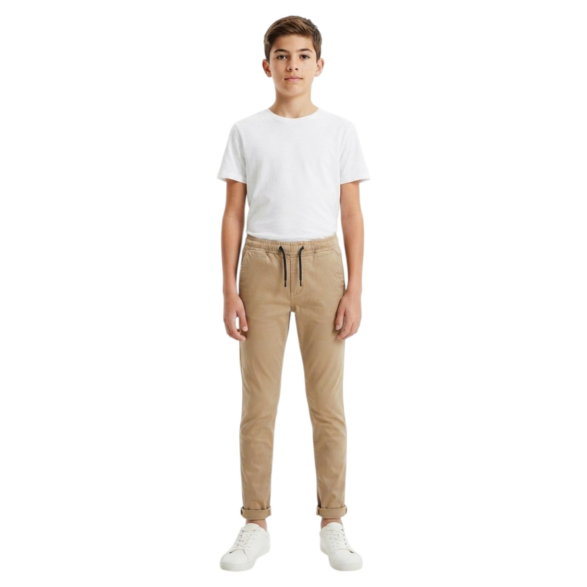 Kids Boy's Plain Solid Pant,Dark Beige