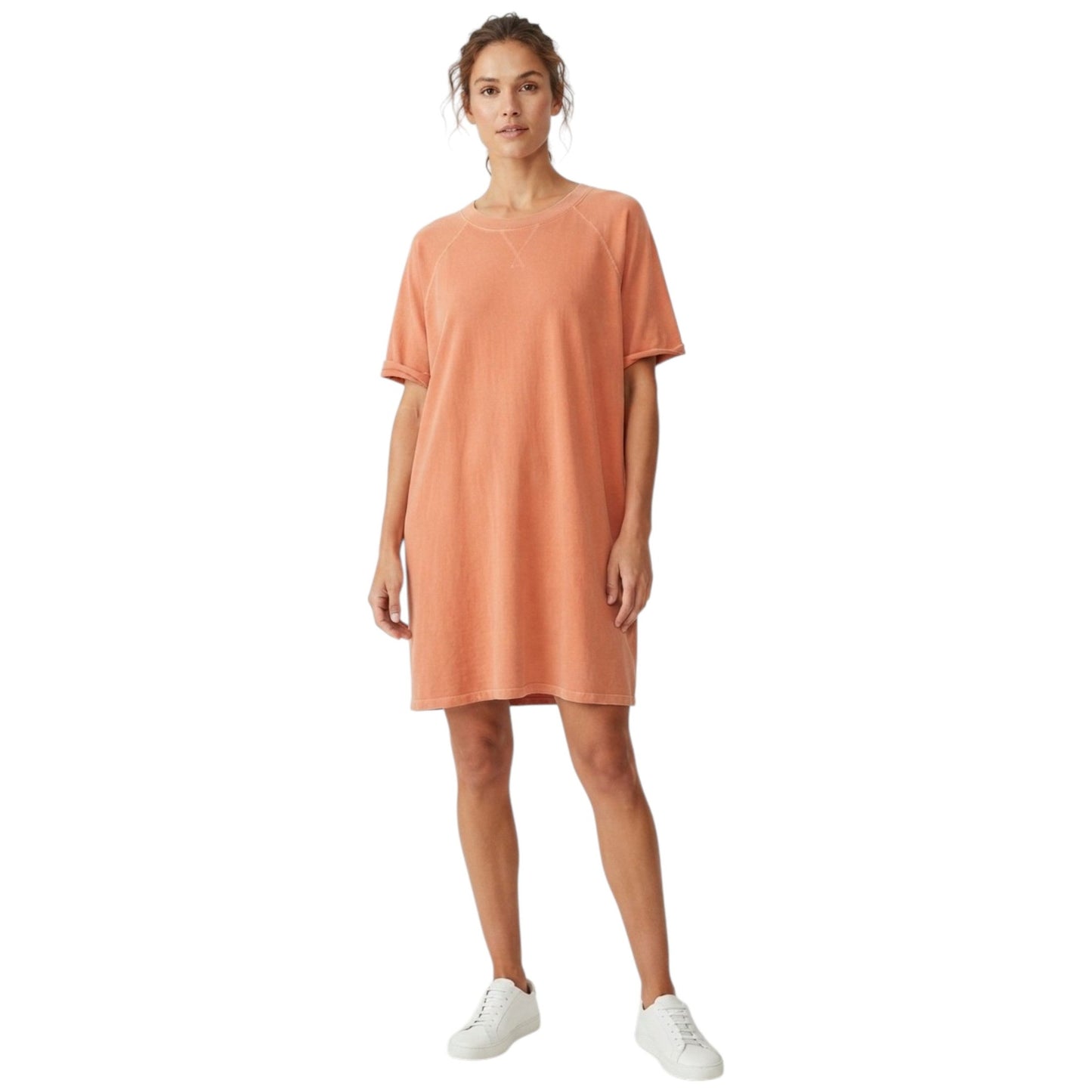 Women's Plain Solid Dress,Coral
