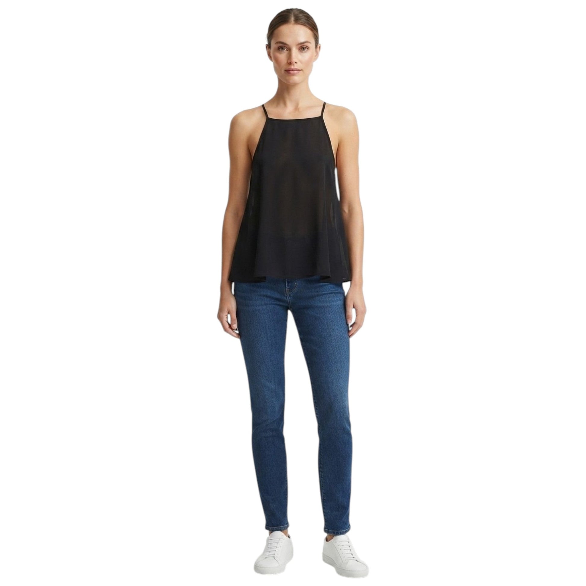 Women's Plain Solid Top,Black