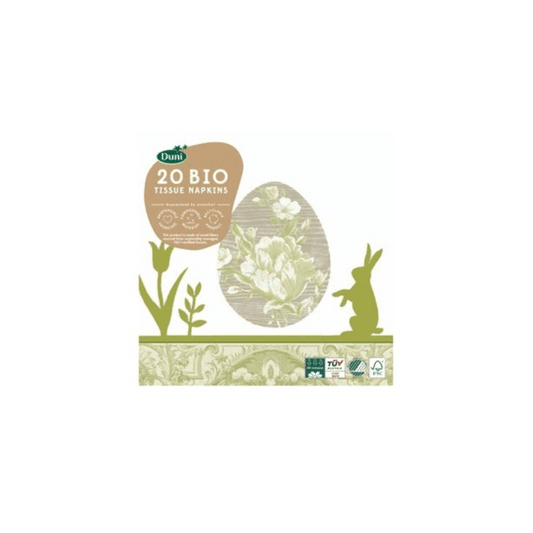 Duni White/Green  33 x33cm  Tissue Napkins  | Duni in Lebanon