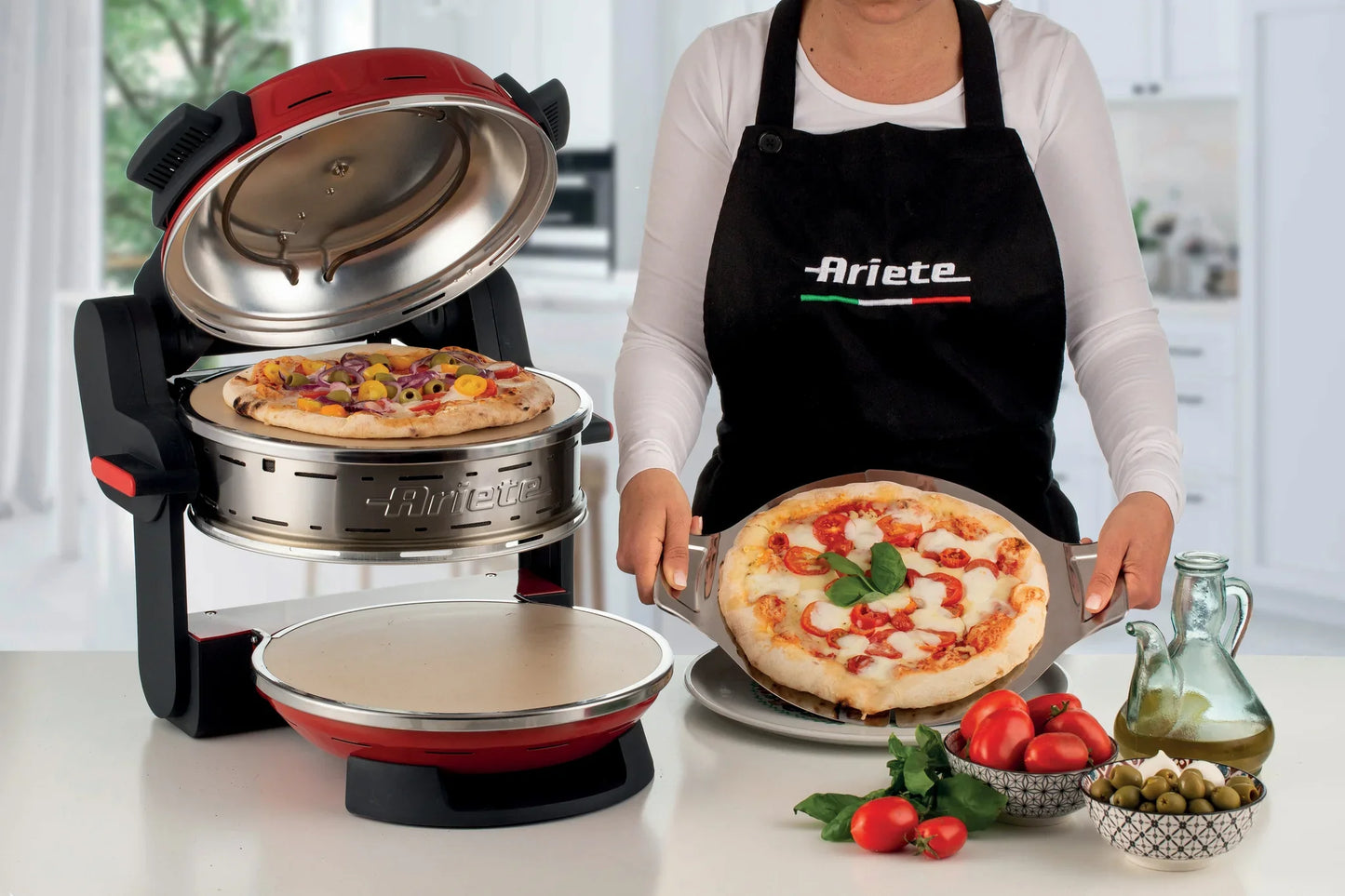 Ariete double Pizza Oven for Homemade Pizza Red
