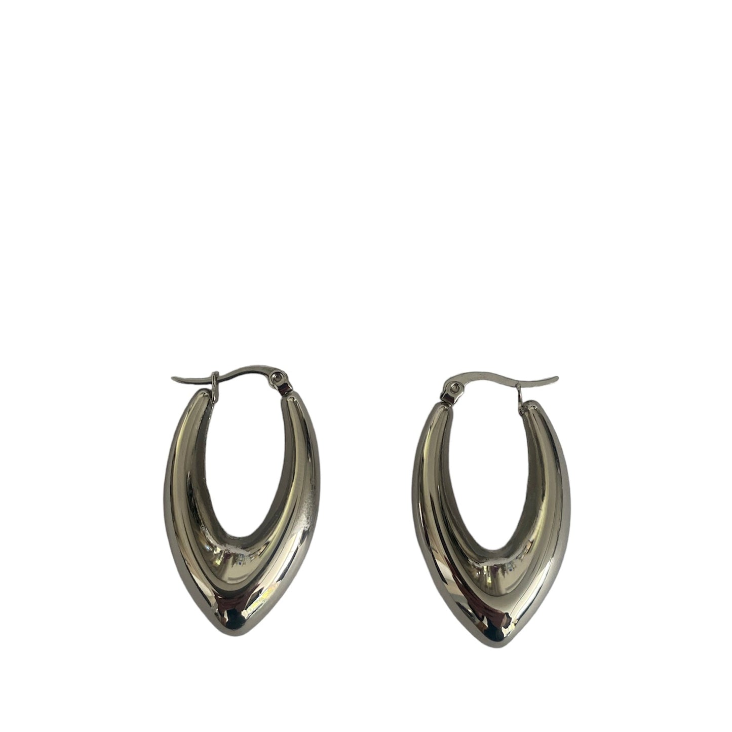 Silver curve earrings accessory #4032 - Medaid International