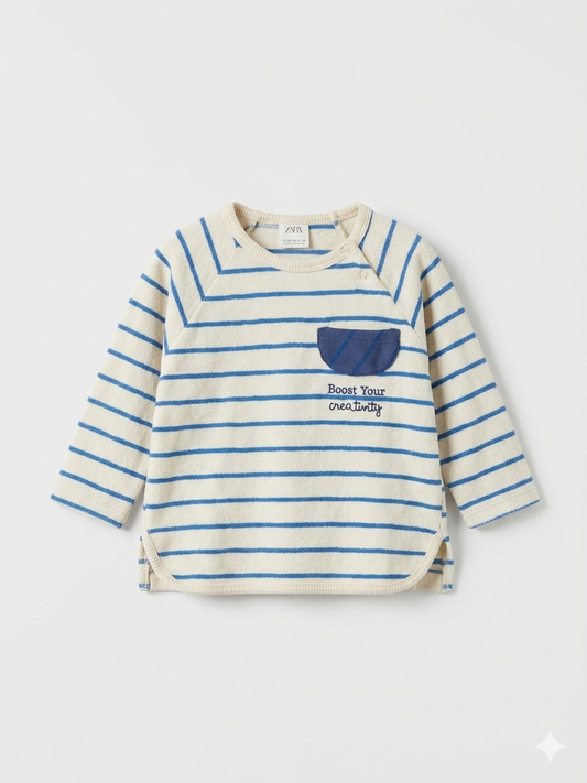 Zara Boy's White & Blue Blouse | Zara In Lebanon