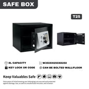Solid Steel Electronic Digital Money Safe Box With Double Locking Steel Bolts