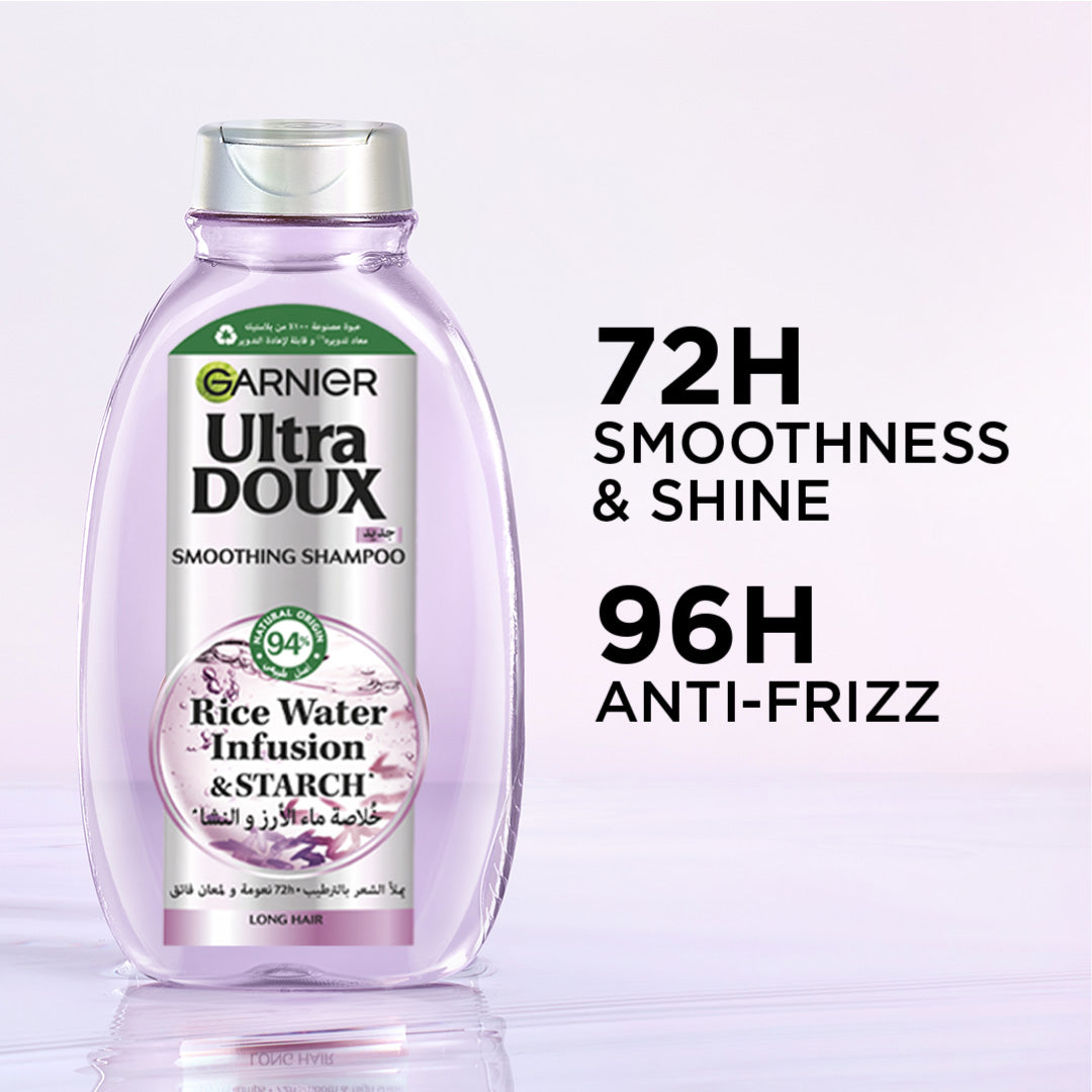 Garnier Ultra Doux Rice Water Infusion & Starch Shampoo For Long Hair, Smooth And Shine