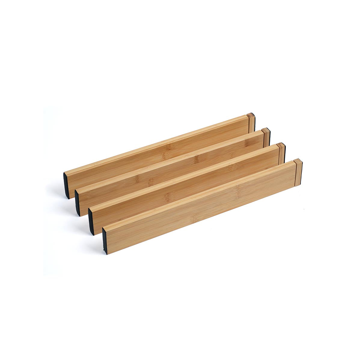 Narrow Bamboo Adjustable Drawer Dividers (Pack of 4)