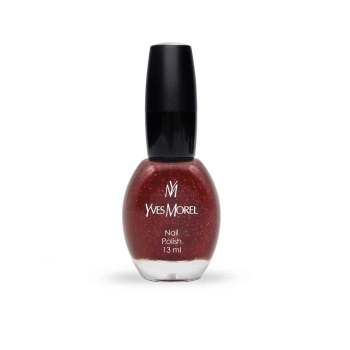 Yves Nail Polish 81 - Dark Tan Red Glitter