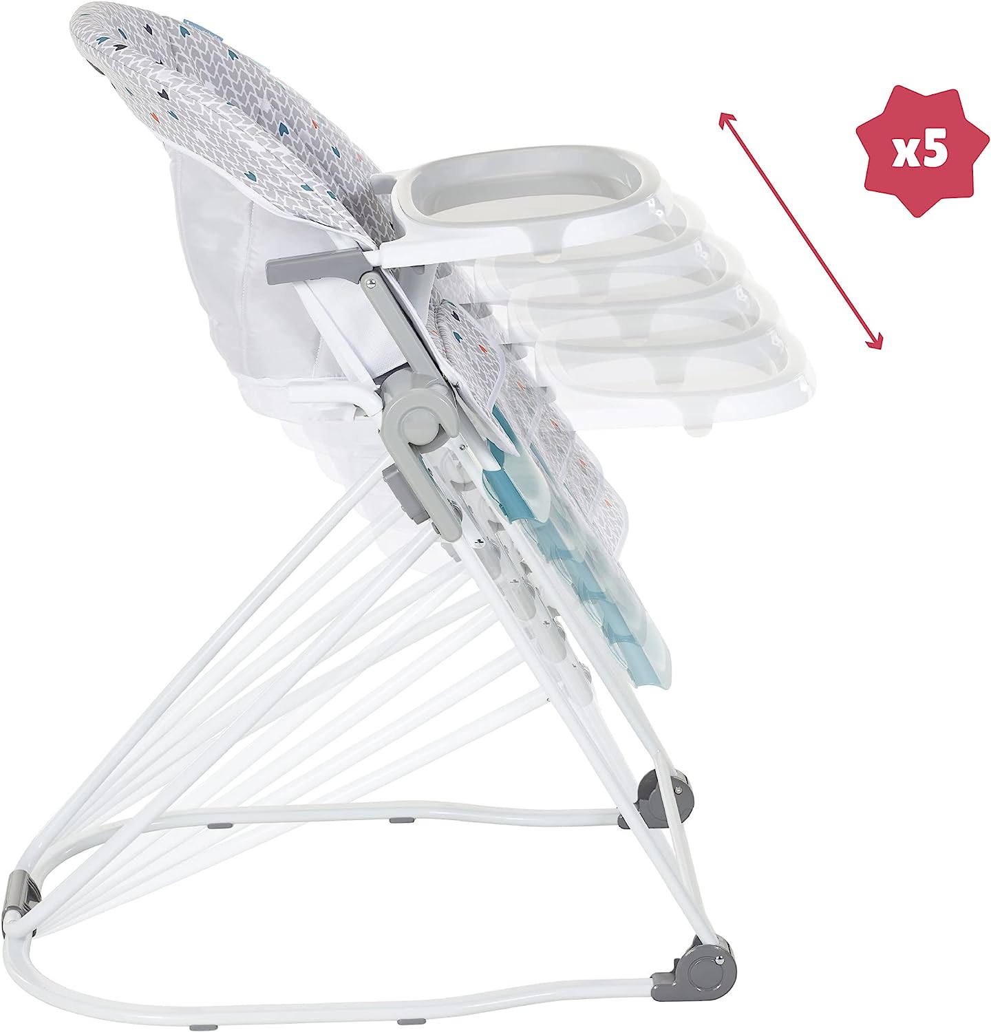 Badabulle Ultra-Foldable High Chair - Grey pattern