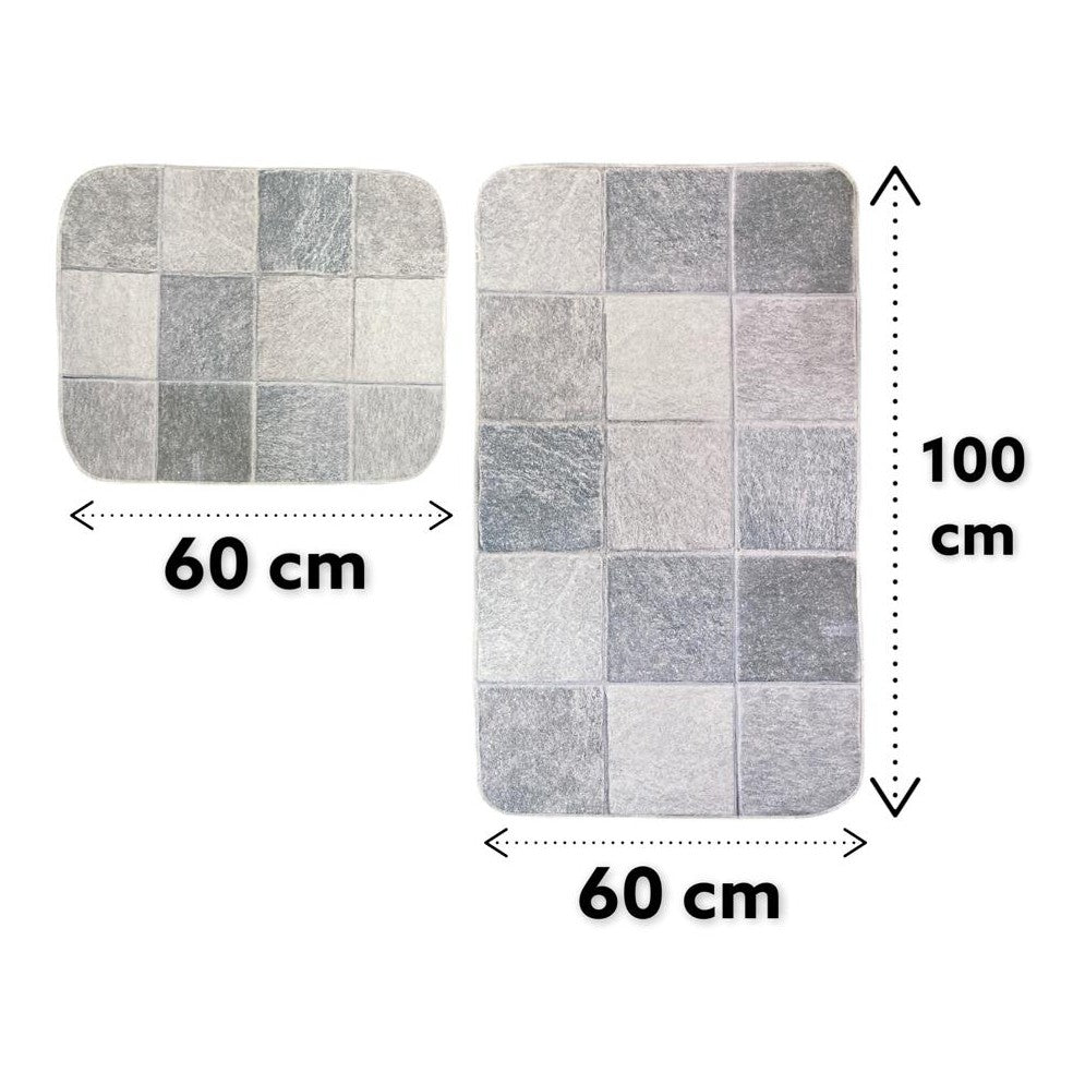 Set of 2 Thin Anti Skid Water Absorbent Mats