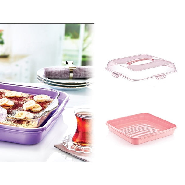 Square Plastic Pastry Carrier with Lid