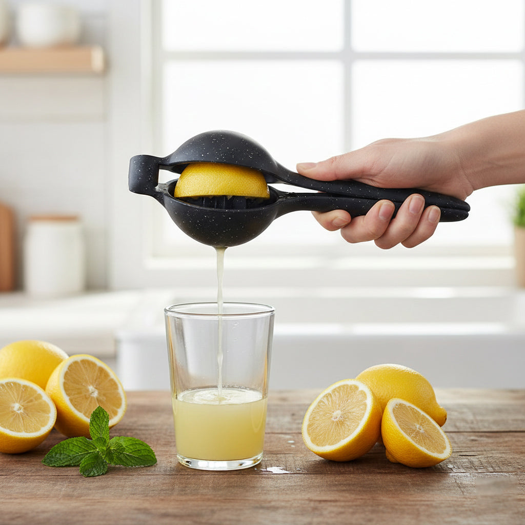 Premium Metal Lemon Squeezer Black Granite