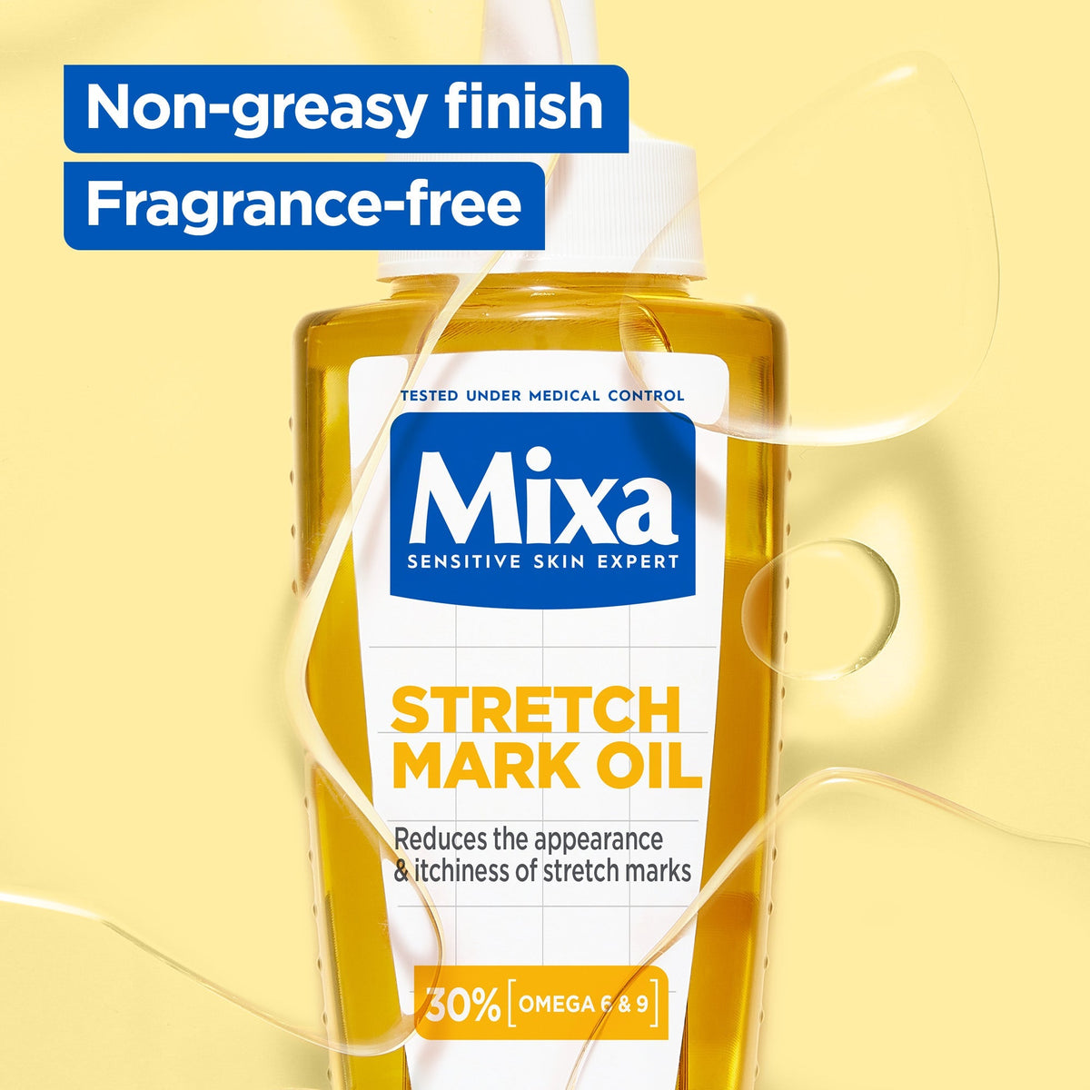 Mixa Anti Stretch Mark Oil - For Skin with Stretch Marks - With Omega 6 & 9 - 100 ml