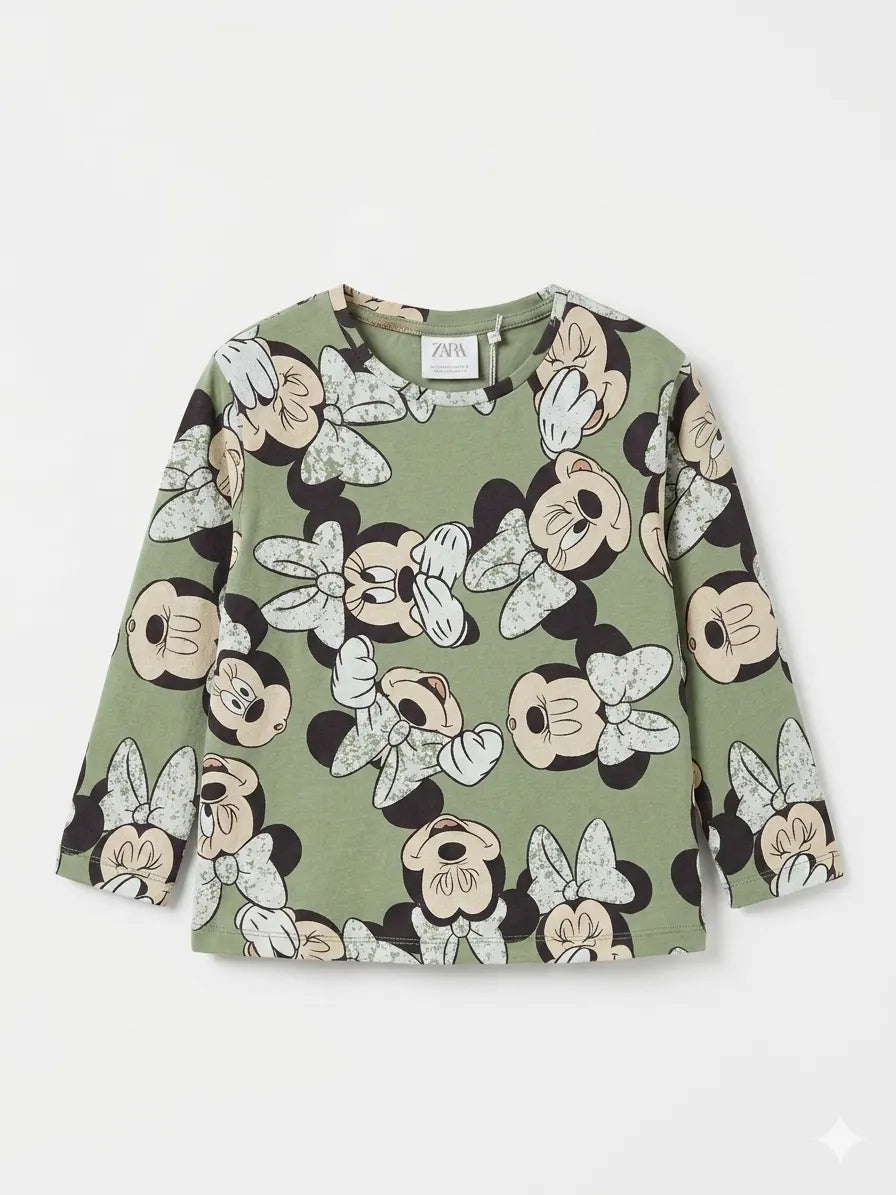 Zara Girl's Sage Green Printed Blouse | Zara In Lebanon
