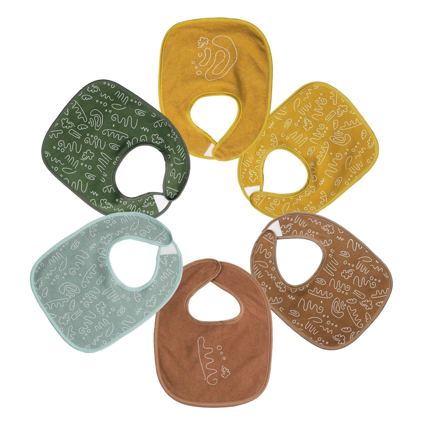 Fun Pattern Baby Bib Set (6 Pack)