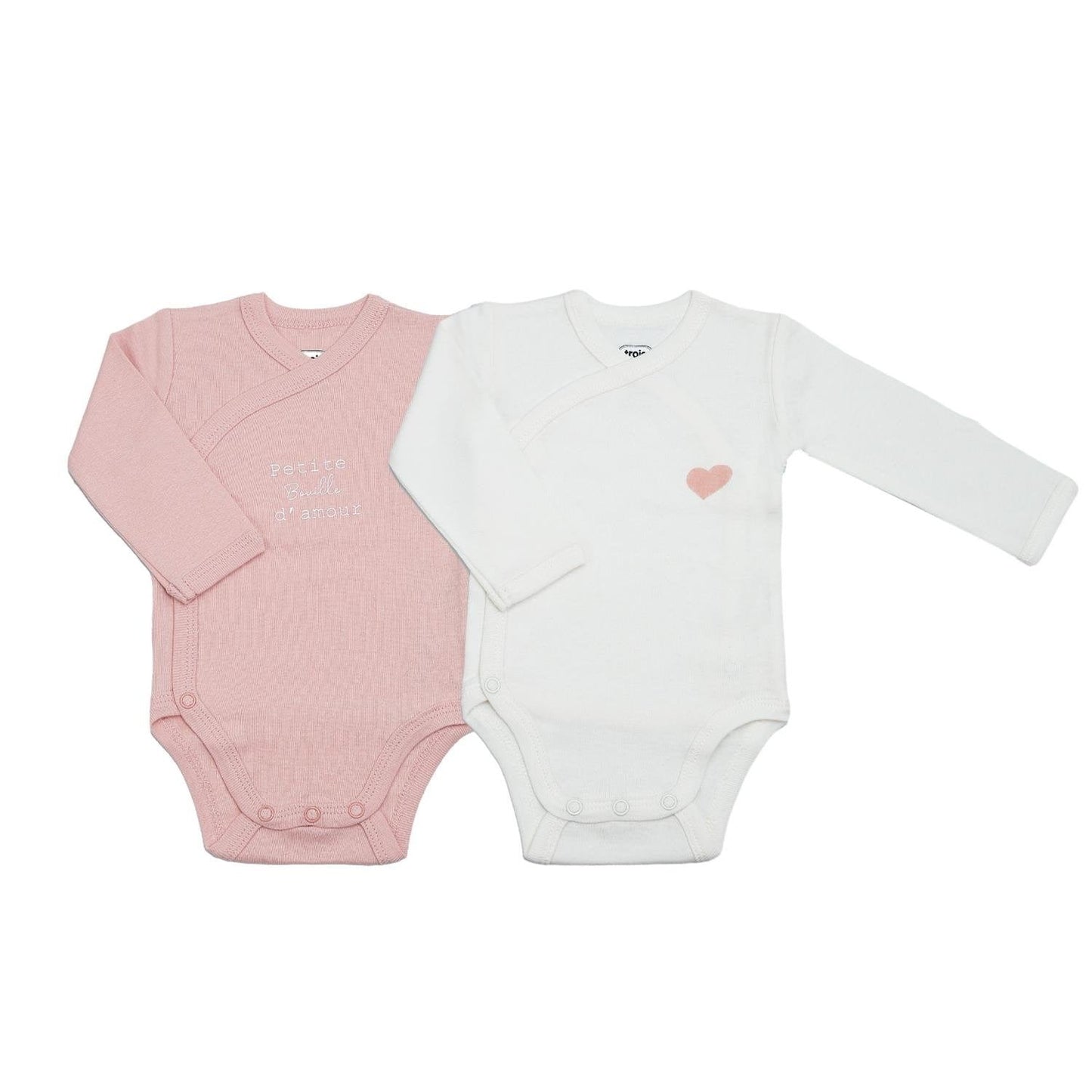 Trois Kilos Sept: Set of 2 Bouille Bodysuits – Rose Poudré (3 Months)