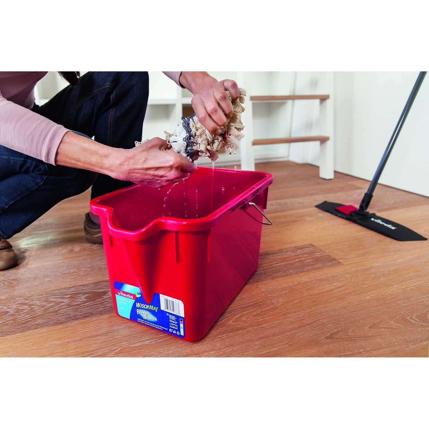 Vileda WashMat Combi 1475 – with Telescopic Handle – Loop structure for powerful Damp Cleaning – Especially Suitable For Tiles and Stone Floors - Medaid International