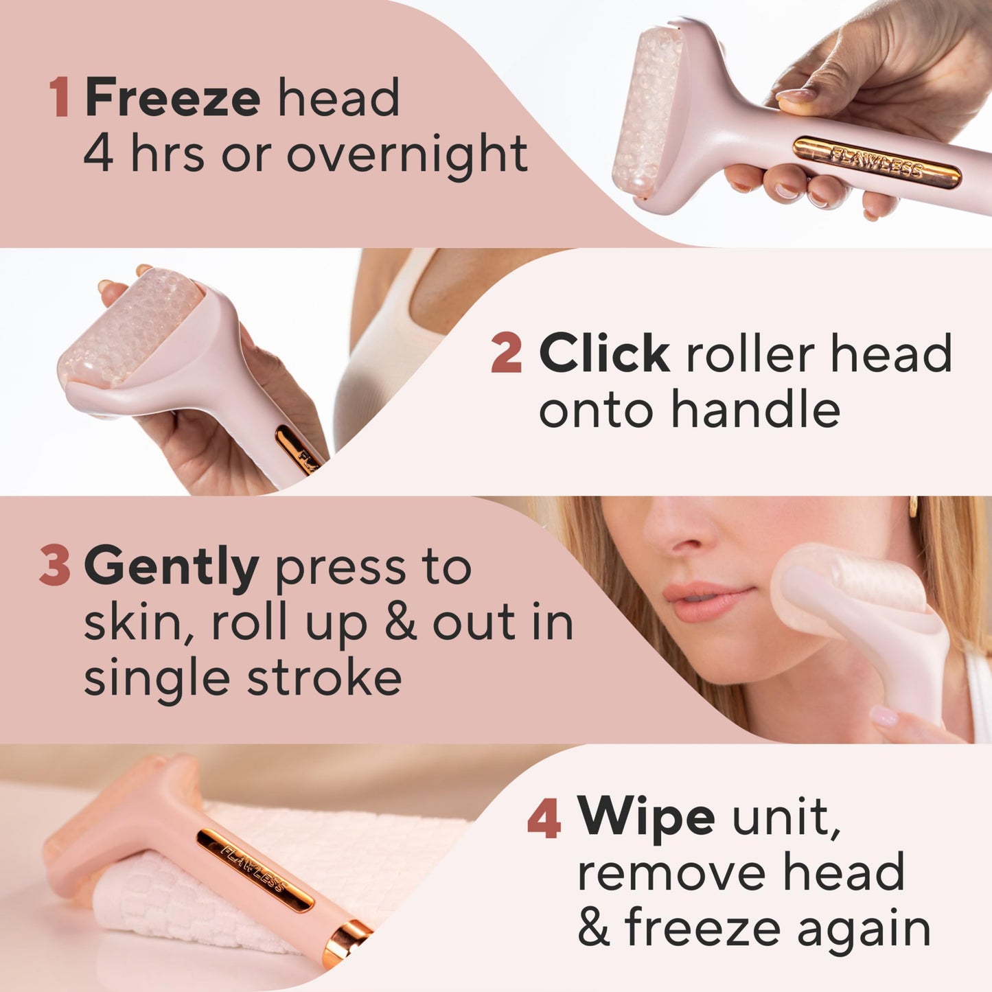 Finishing Touch Flawless Facial Massage Ice Roller, 1 Count (Pack of 1) - Medaid International