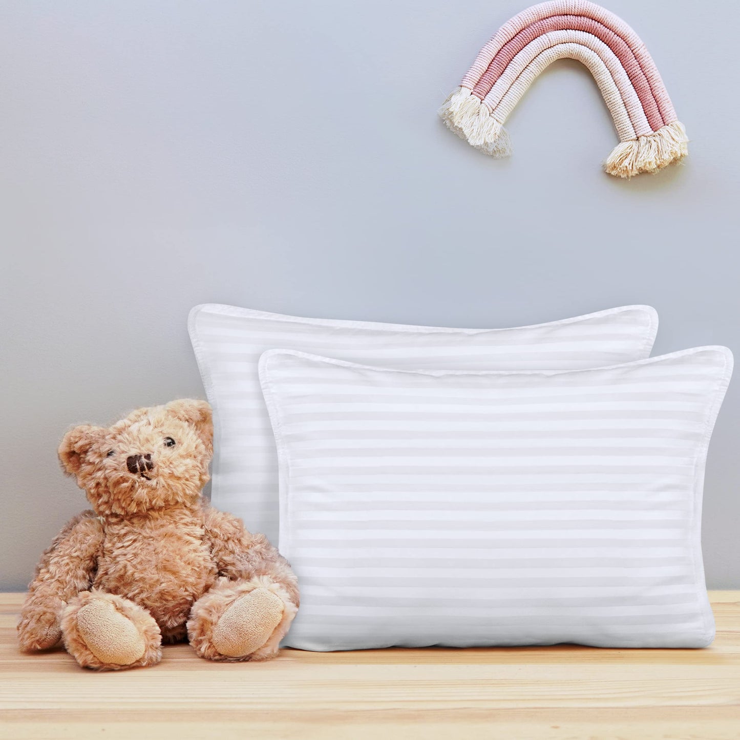 Utopia Bedding Youth Pillow (White, 2 Pack), 16x22 Kids Pillow for Sleeping, Soft and Breathable Cotton Blend Shell, Polyester Filling, Perfect for Kids Bed and Travel (Intended for Age 5 and up) - Medaid International