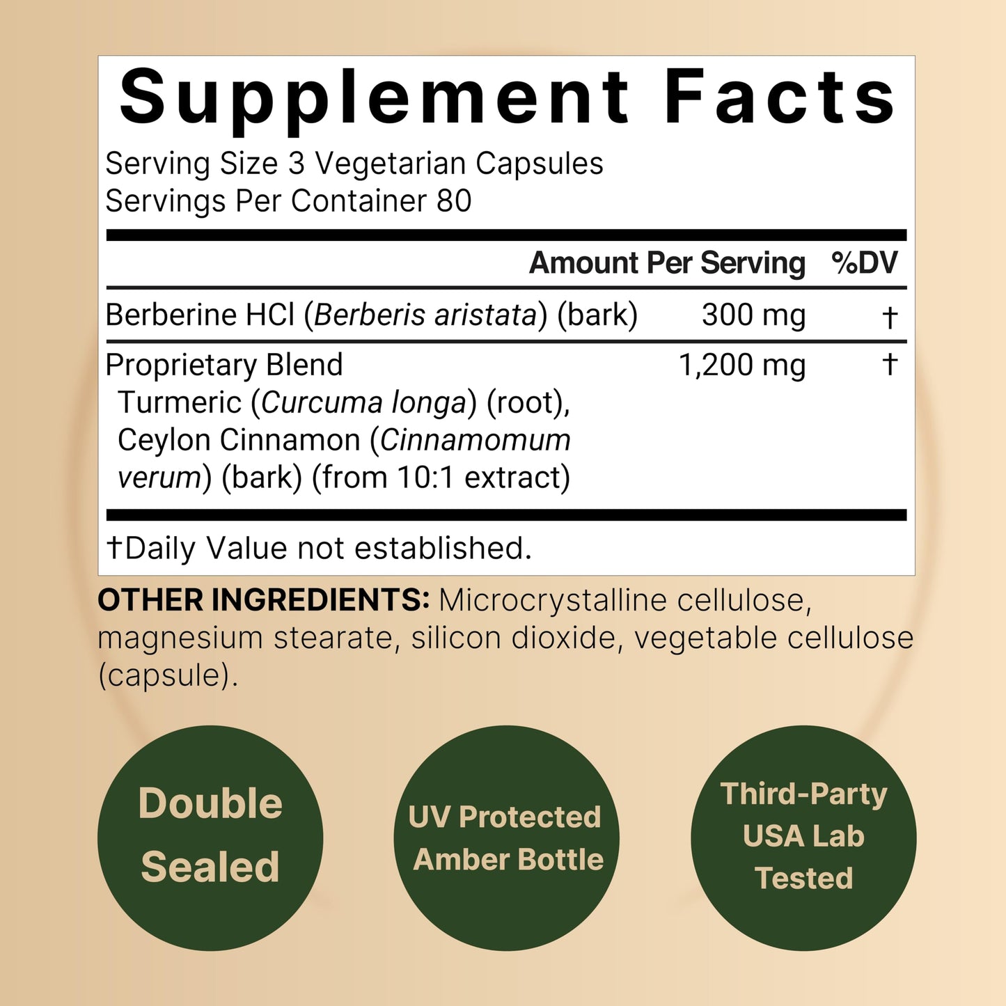 Berberine Supplement 1,500mg with Ceylon Cinnamon & Turmeric Root, 480 Veggie Capsules (2 Pack) | 97% Pure Berberine HCL | Supports Balanced Sugar Levels & Heart Health | Vegan, Non-GMO - Medaid International